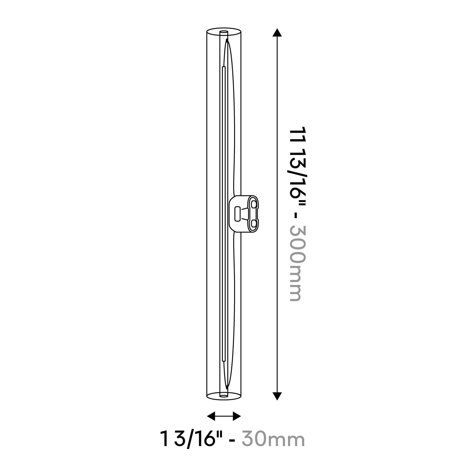LED Lineares Leuchtmittel mit Porzellan-Effekt S14d 120V CRI 90 – Länge 300 mm 6W 470Lm 2700K 120V Dimmbar - S11 - Image 4
