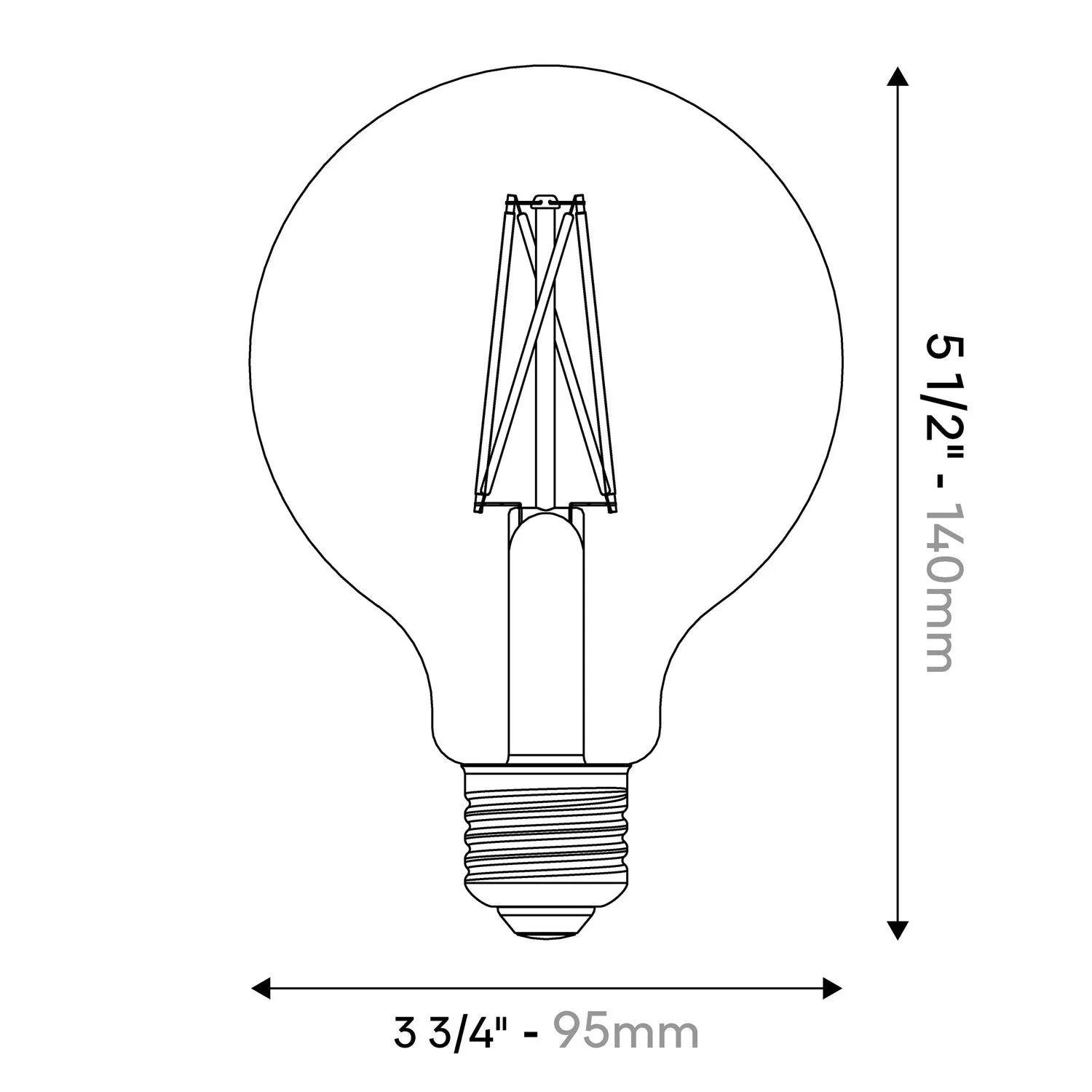 LED-Glühbirne mit Porzellan-Effekt CRI 95 G30 8,8W 600 lm E26 120V 2700K dimmbar - P03 - Image 3