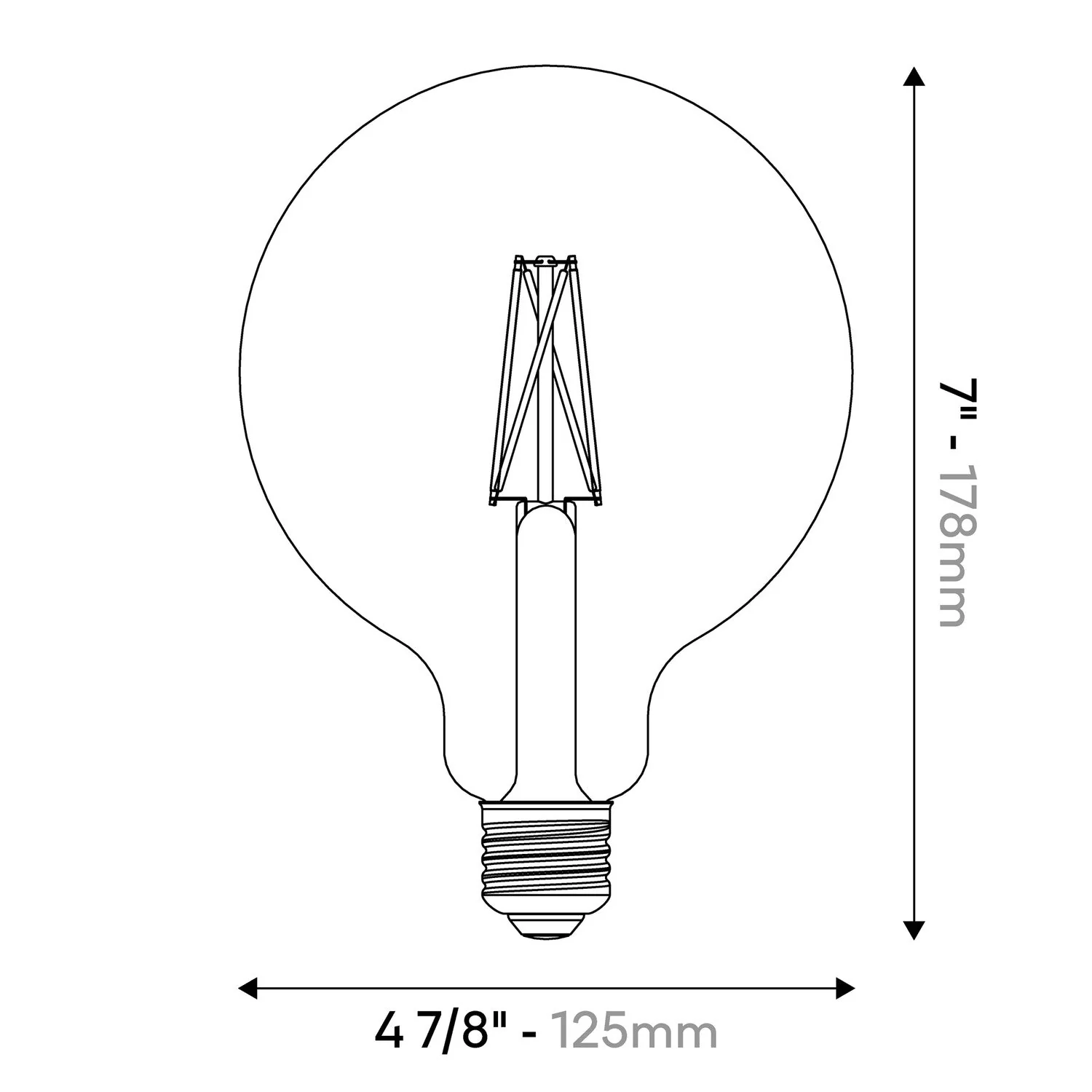 LED-Glühbirne mit Porzellan-Effekt CRI 95 G40 8,8W 600 lm E26 120V 2700K dimmbar - P04 - Image 3