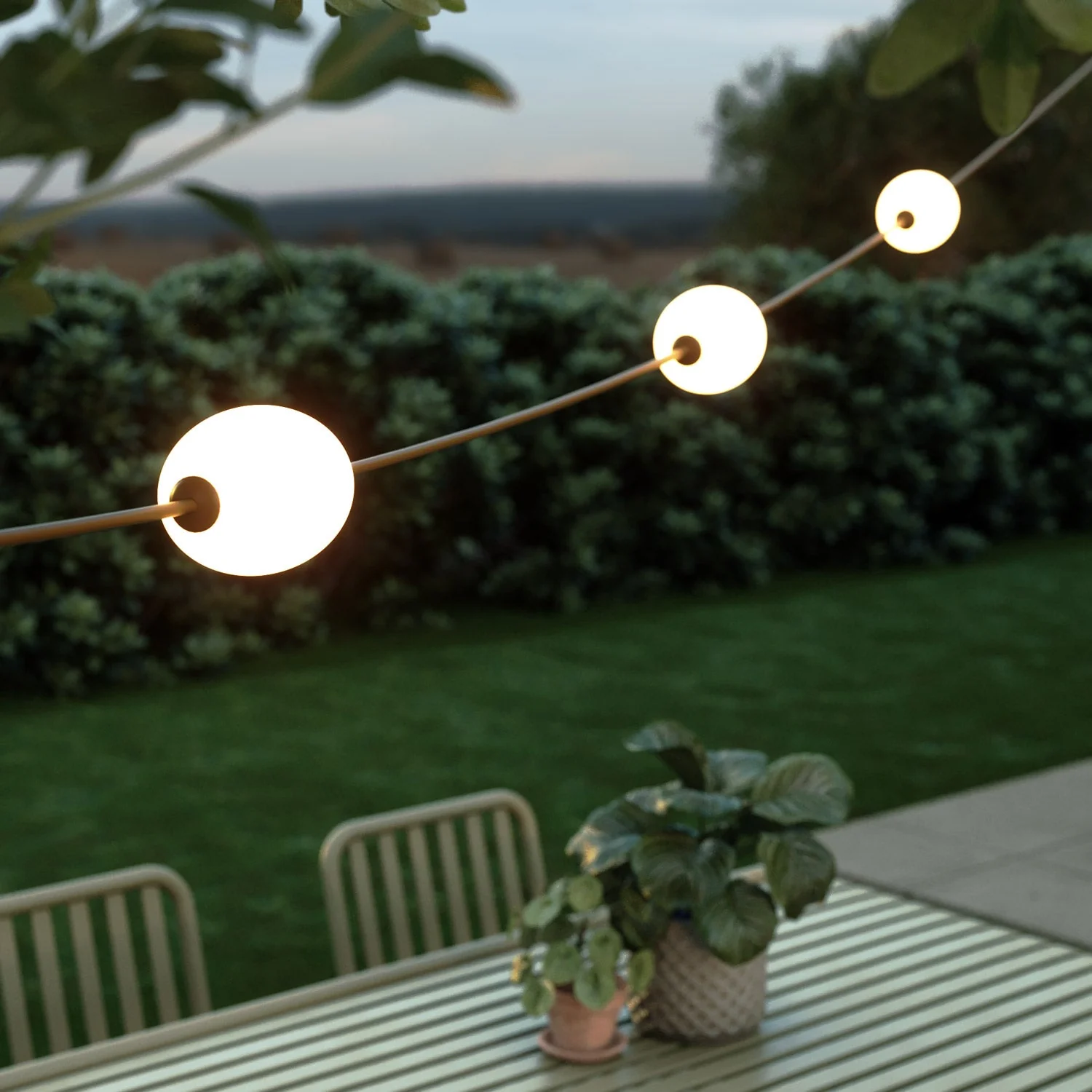 Lichterkette 3 Lichtpunkte, Outdoor IP67 Olivgrün mit UK-Stecker – Marina3 - Image 3