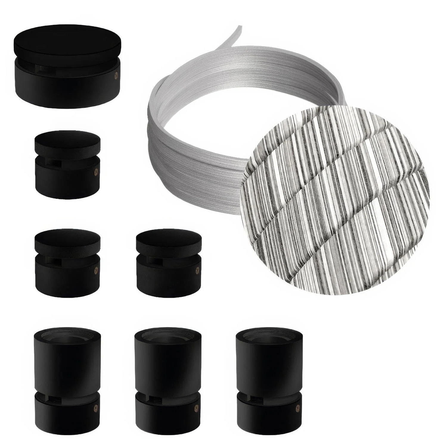 Filé Linear System-Kit – mit 5 m ECC37-Kabel für Lichterketten und 7 schwarzen lackierten Holzelementen für den Innenbereich