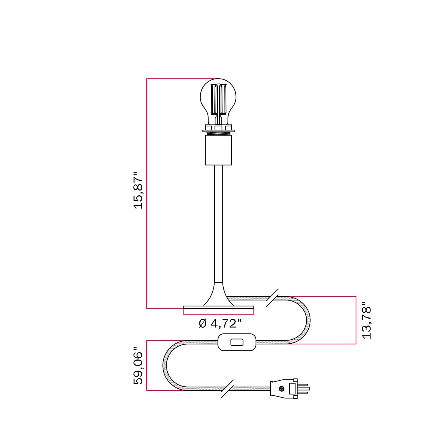 MAG-Y Metall-Tischleuchte mit Lampenschirmaufnahme – Mattweiß - Image 5