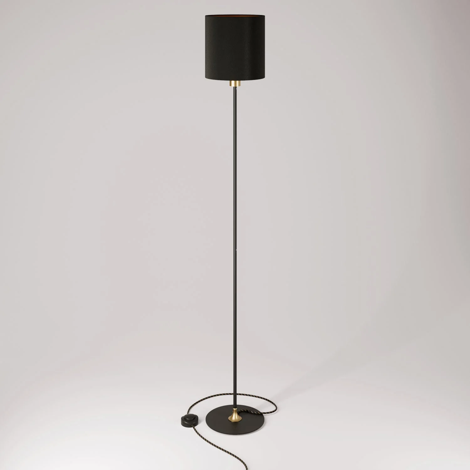 MAG-Y Stehlampe mit zylindrischem M-Schirm – Gebürstete Bronze