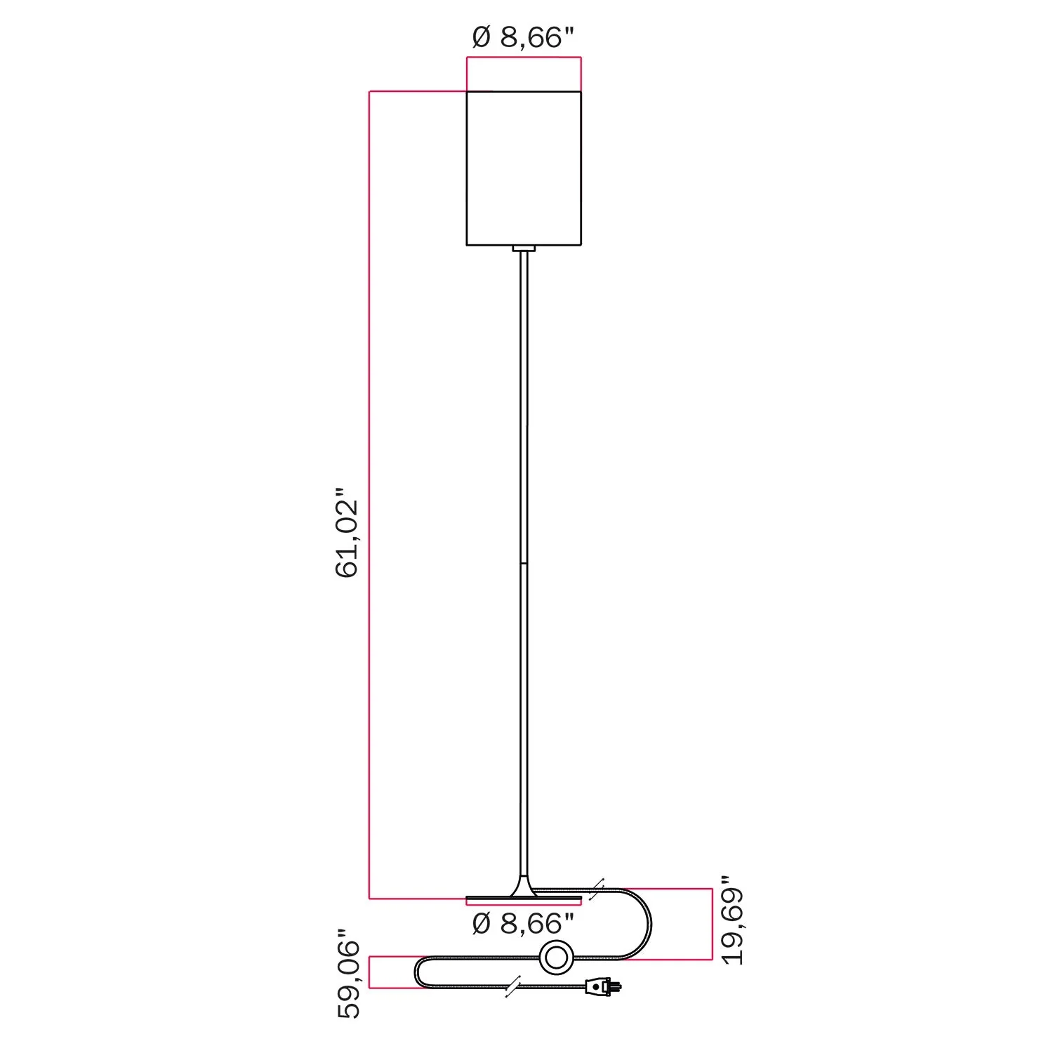MAG-Y Stehlampe mit zylindrischem M-Schirm – Gebürstete Bronze - Image 6