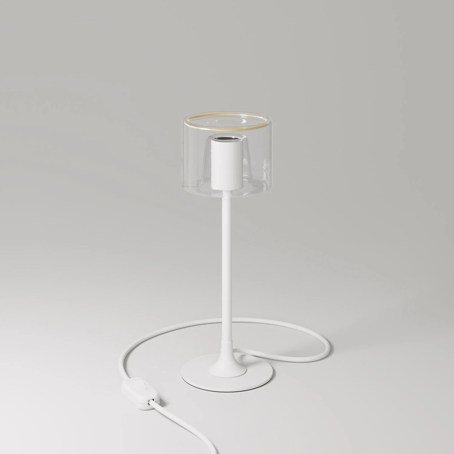 MAG-Y Tischlampe mit runder Metallbasis und klarer Ghost G03-Glühbirne - Mattweiß - Image 3