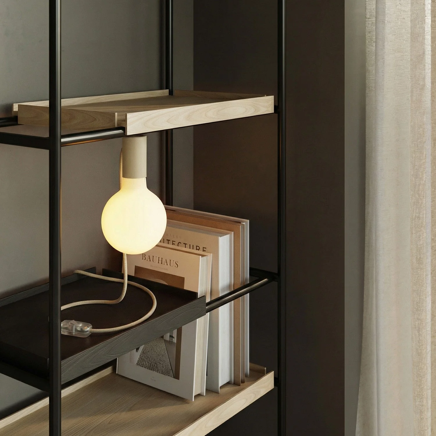 Lampada magnetica plug-in con attacco E27 e spina UK - Panna - Image 2