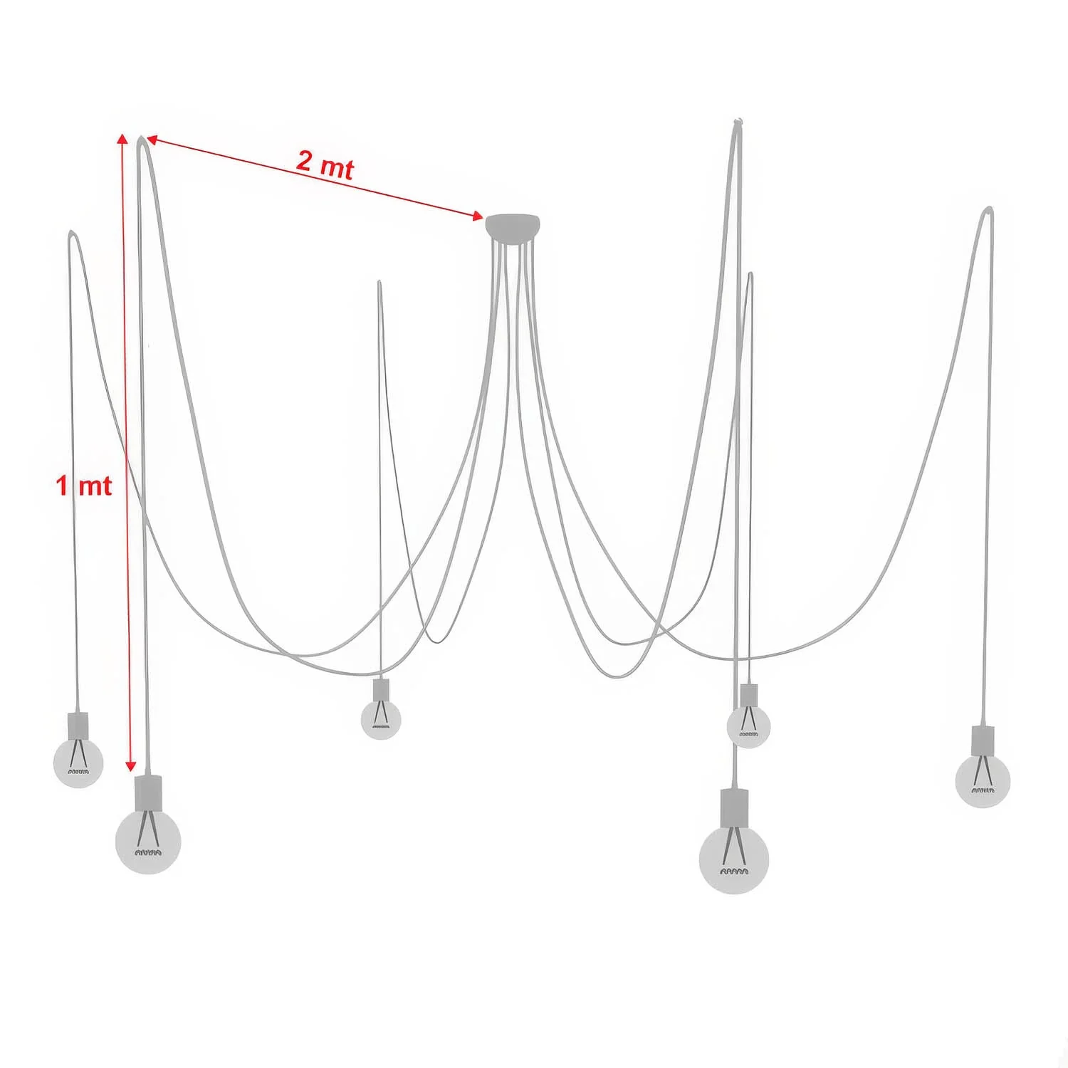 Mehrfach-Pendelleuchte mit 6 Abhängungen und farbigen Keramik-Finishes - Gelb - Image 6