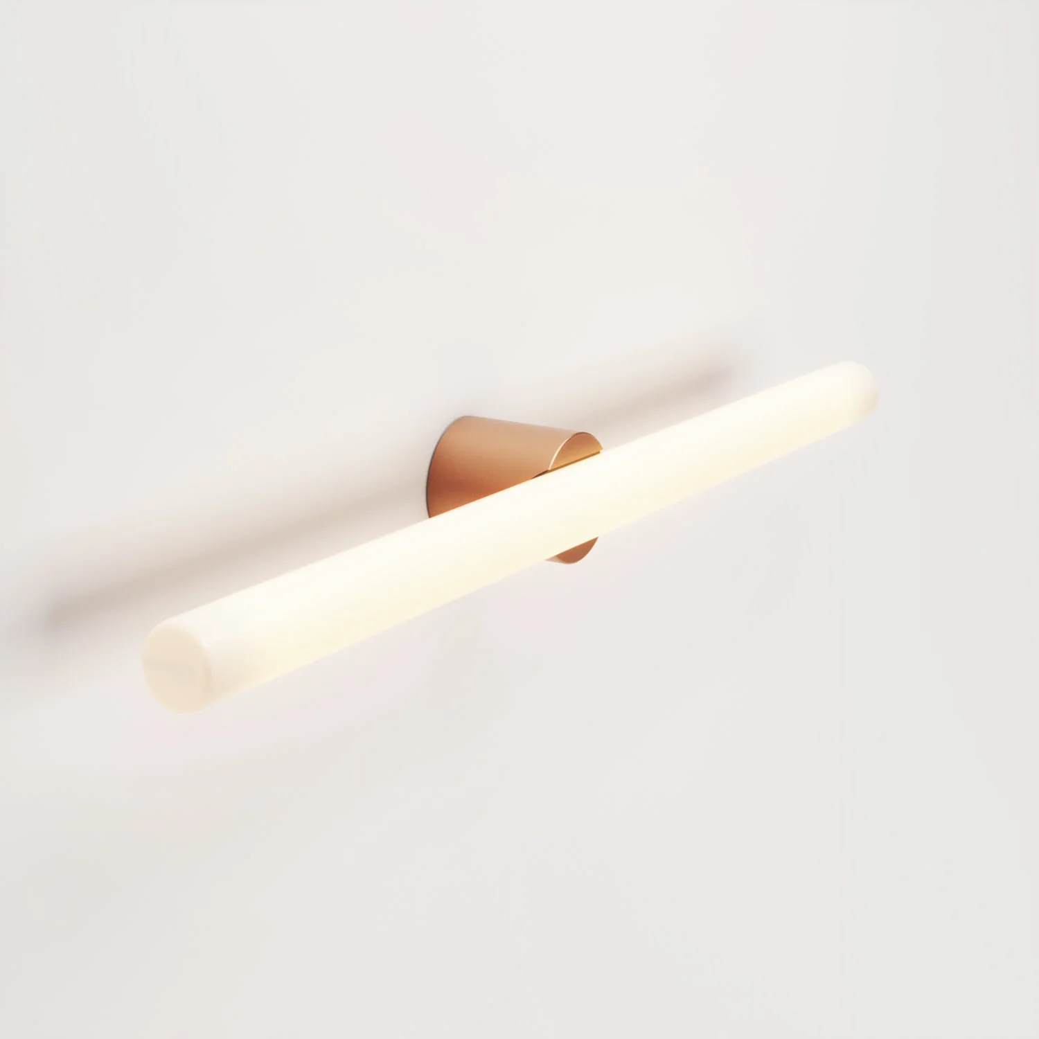 Wand- oder Deckenleuchte aus Metall mit linearem LED-Leuchtmittel S14d – Satiniertes Kupfer