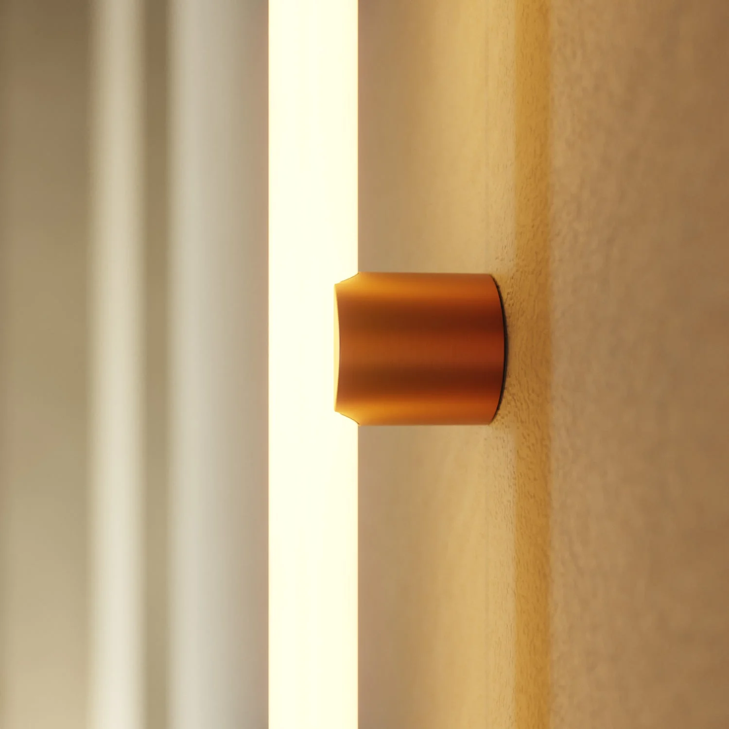 Wand- oder Deckenleuchte aus Metall mit linearem LED-Leuchtmittel S14d – Satiniertes Kupfer - Image 3