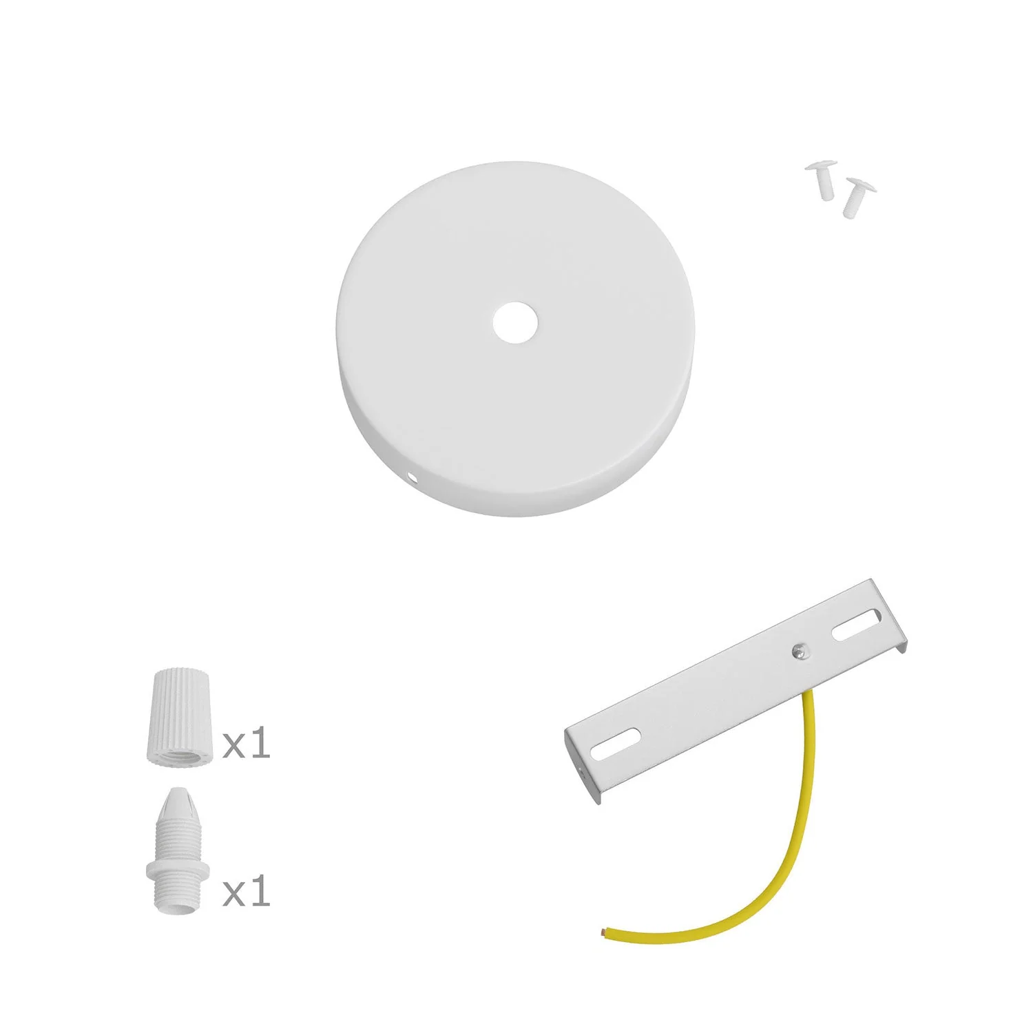 Kit Mini-Rosone zylindrisch aus Metall mit 1 zentralem Loch – Mattweiß - Image 3