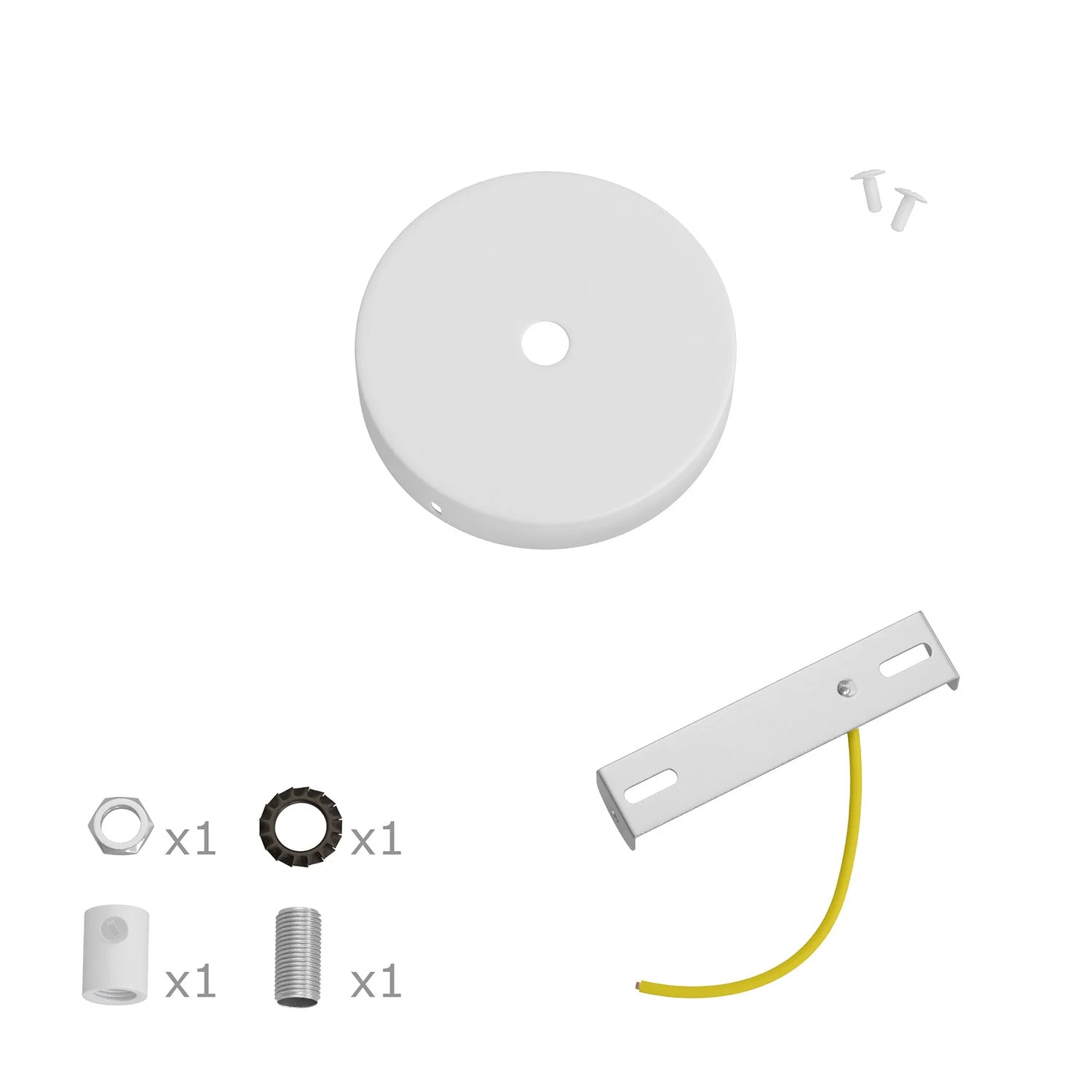 Kit Mini-Rosone zylindrisch aus Metall mit 1 zentralem Loch – Mattweiß - Image 7