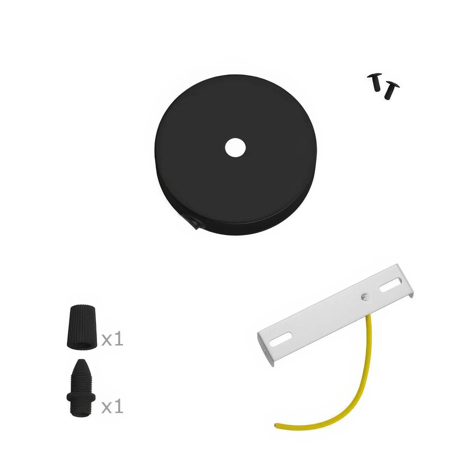 Kit Mini-Lampenbaldachin zylindrisch aus Metall mit Schalter – Schwarz - Image 3