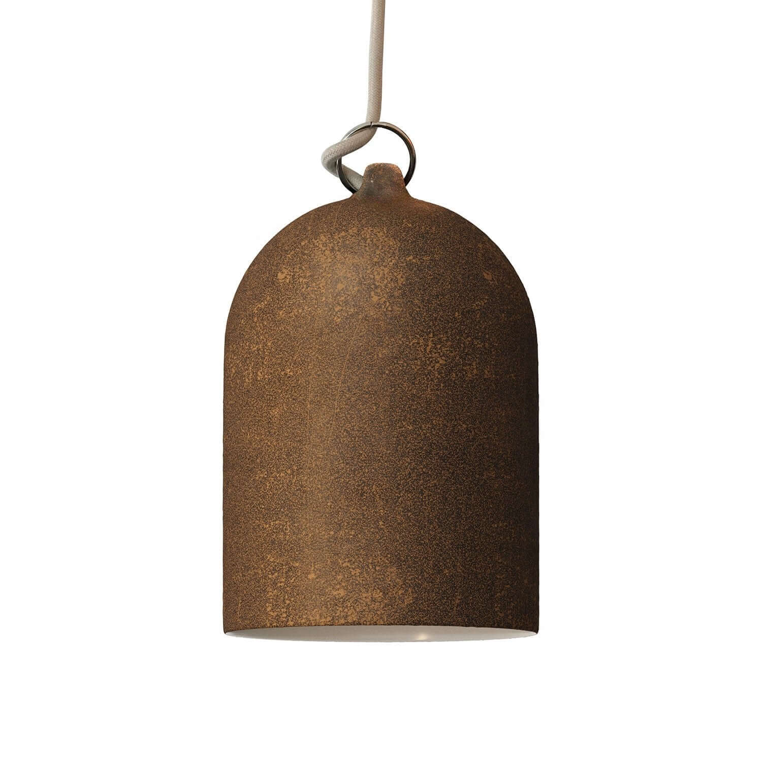 Campana Mini, XS-Keramiklampenschirm für Pendelleuchte – Made in Italy – Corten-Effekt