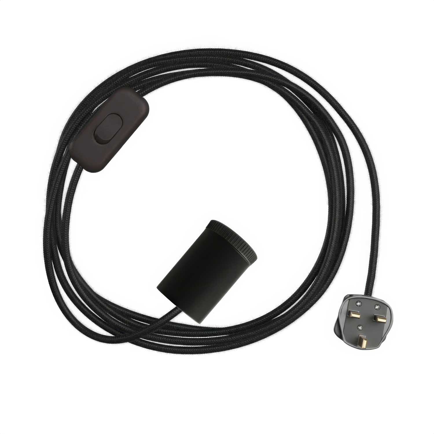 Mini-Spotlight GU1d0 mit SnakeBis-Kabel und UK-Stecker - Schwarz