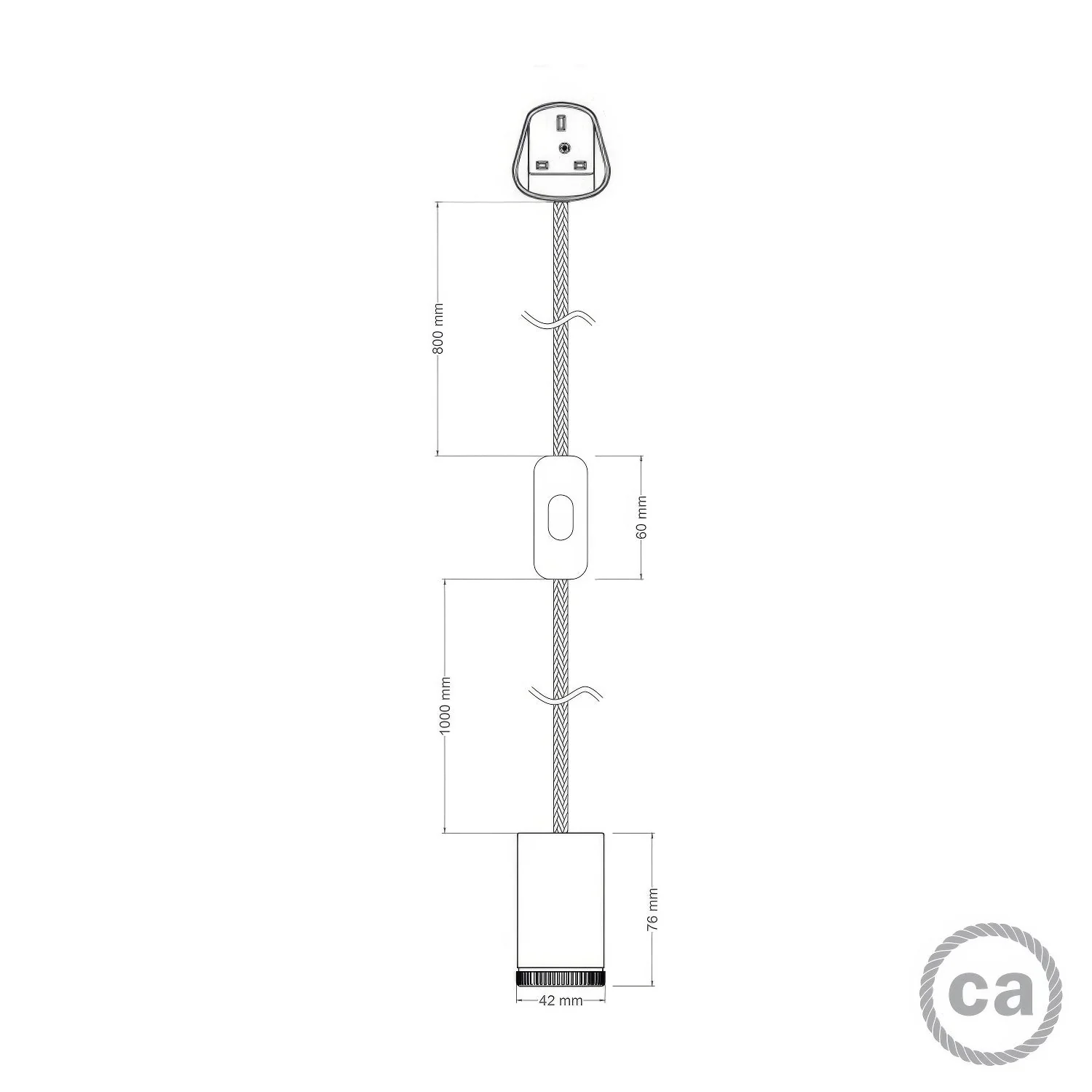 Mini-Spotlight GU1d0 mit SnakeBis-Kabel und UK-Stecker - Schwarz - Image 5