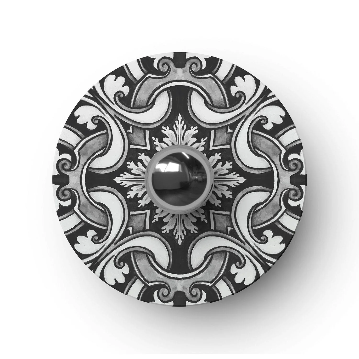 Mini-Teller Ellepì 'Majolika' Weiß und Schwarz für Lampen, Durchmesser 24 cm – Made in Italy - Image 3