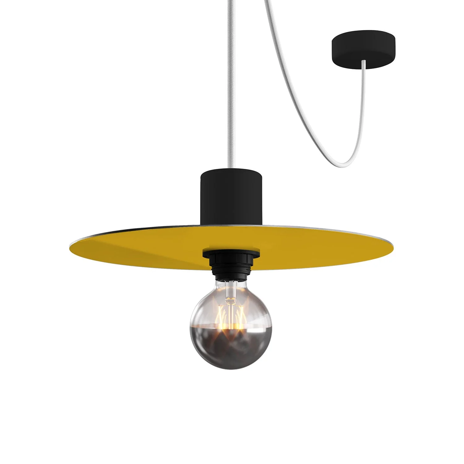 Mini-Teller Ellepì 'Solid Color' Hellgrün und Zitronengelb für Lampen, Durchmesser 24 cm - Made in Italy - Image 4