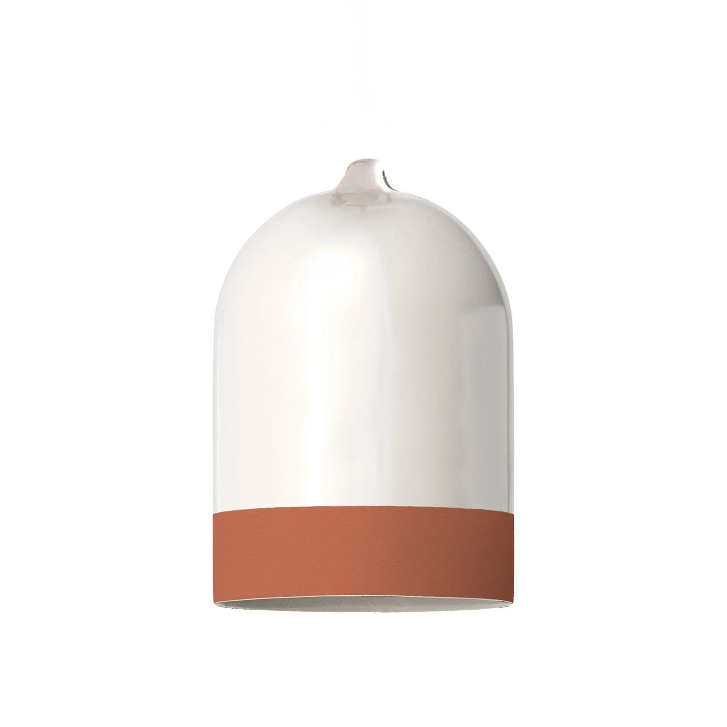 Lampenschirm Mini XS, zweifarbig, aus Keramik Weiß und Terrakotta, Kollektion Materia – Made in Italy - Image 3