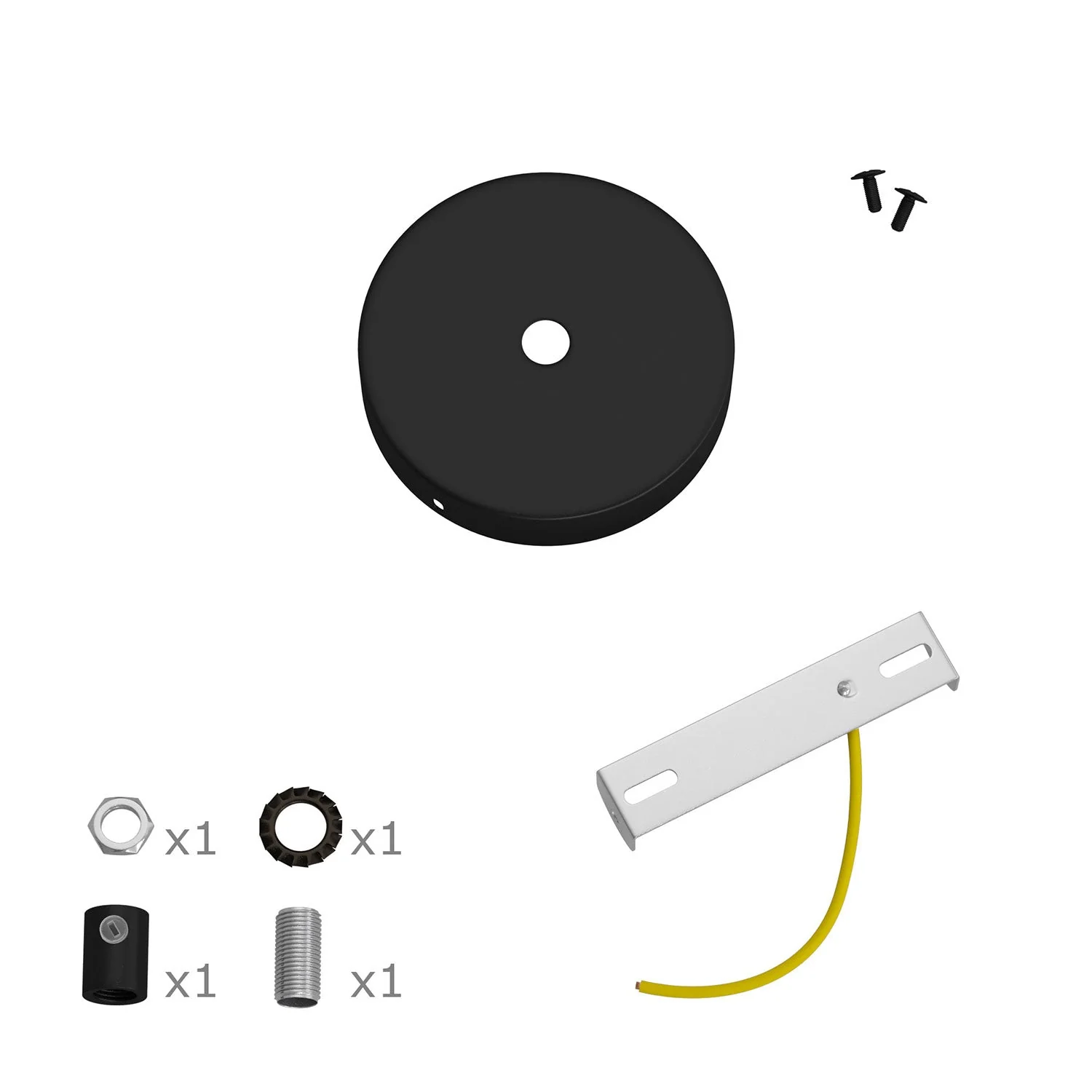 Mini-Kit Rosone aus Metall, zylindrisch mit einem mittleren Loch – Schwarz - Image 7