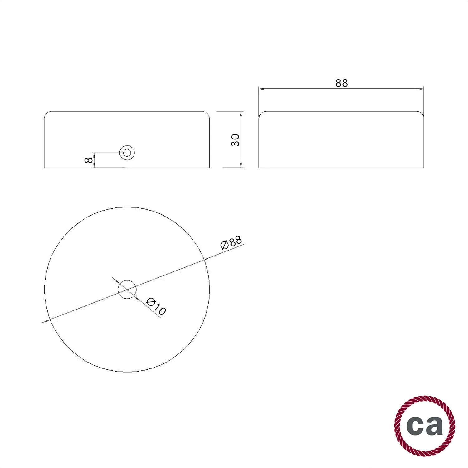 Kit Mini zylindrischer Lampenbaldachin aus Holz mit 1 zentralem Loch – Neutral - Image 4