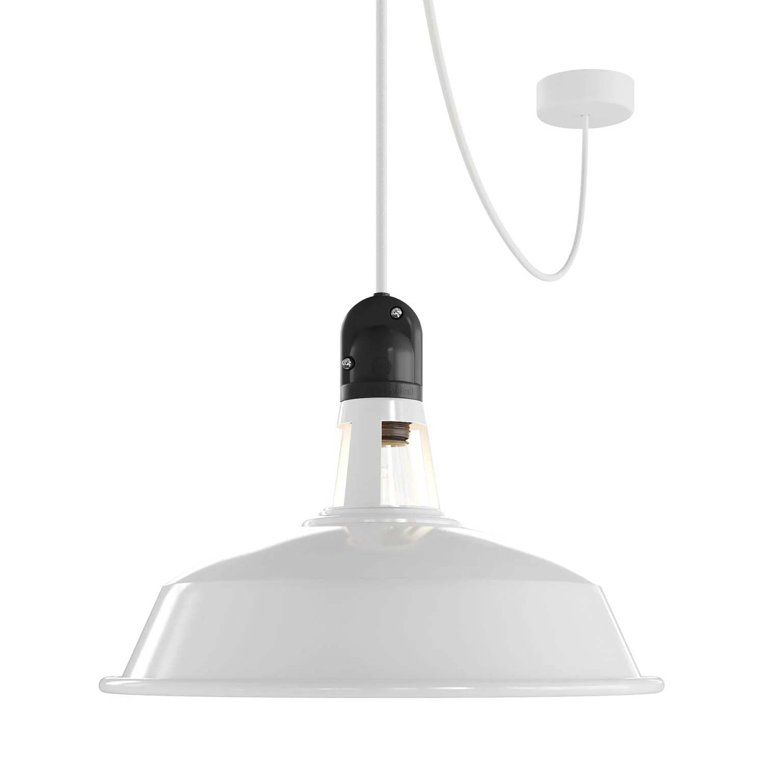 Modulair ELEGANT Außenleuchte mit Schirm, 5 m Kabel, Silikon-Baldachin und IP65-wasserdichter Fassung – Weiß