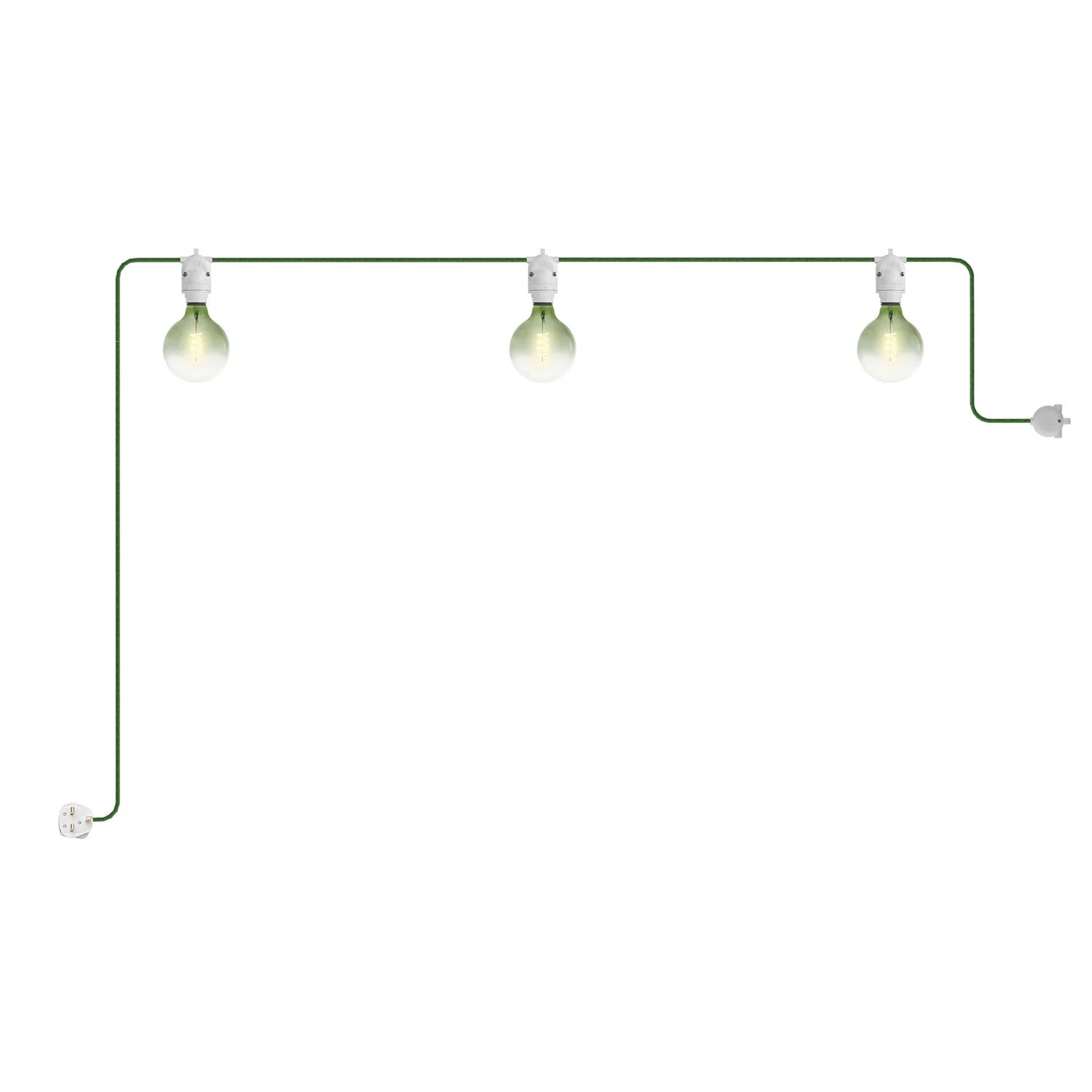 Modulair-Lichterkette für außen IP65, tragbar mit 3 Lichtern und UK-Stecker – Weiß
