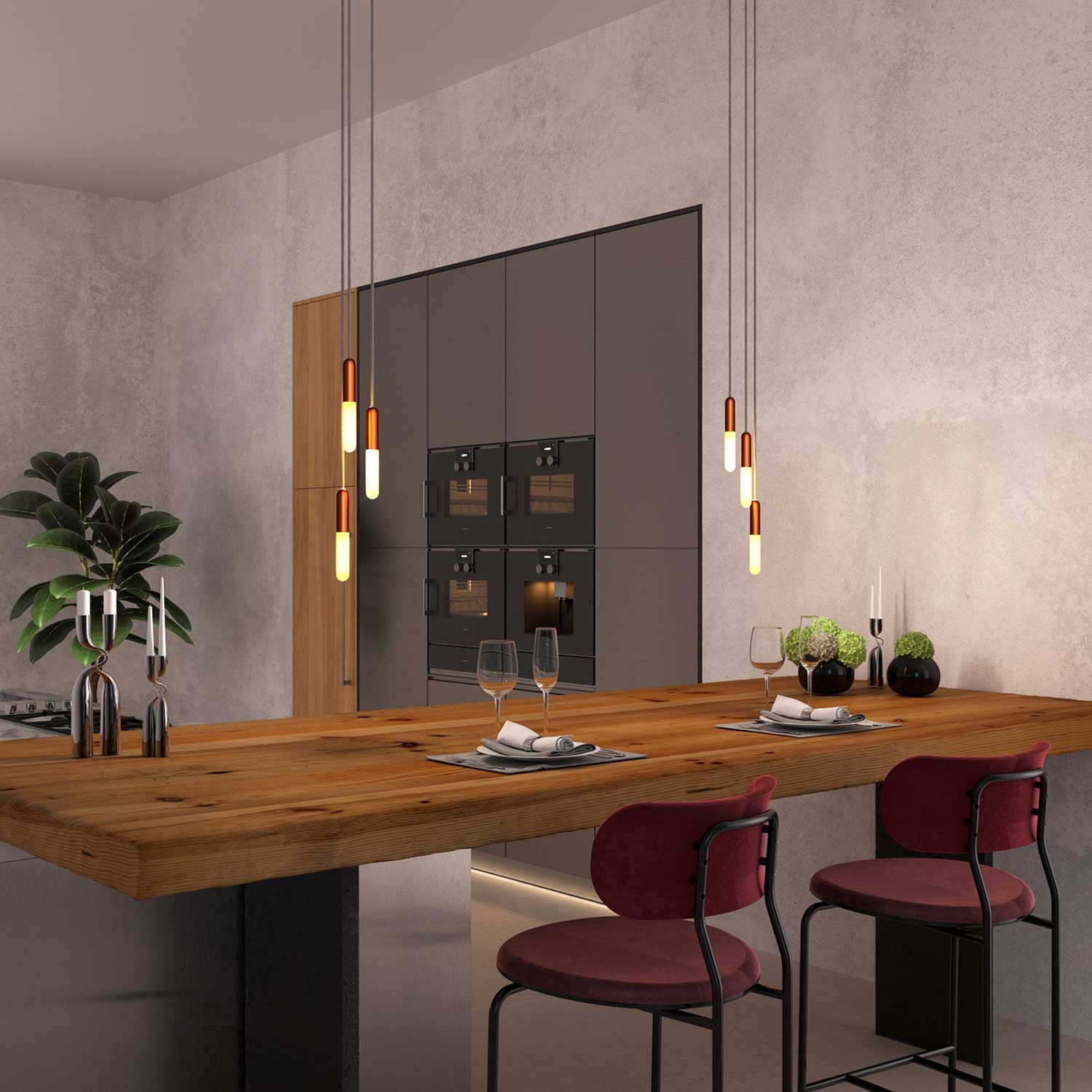 P-Light, E14-Lampenfassungsset aus Metall mit versteckter Zugentlastung - Satin-Kupfer - Image 3
