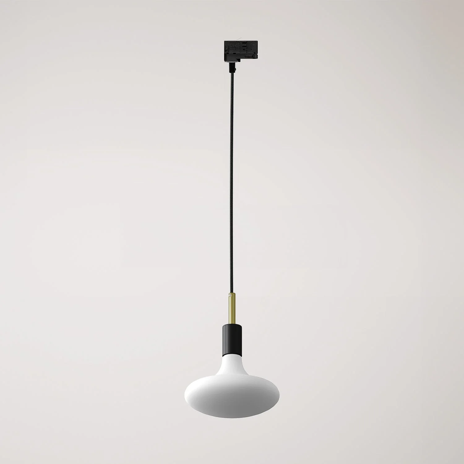 Pendelleuchte für Stromschiene mit zylindrischem Kabelzugentlaster 7cm - Schwarz