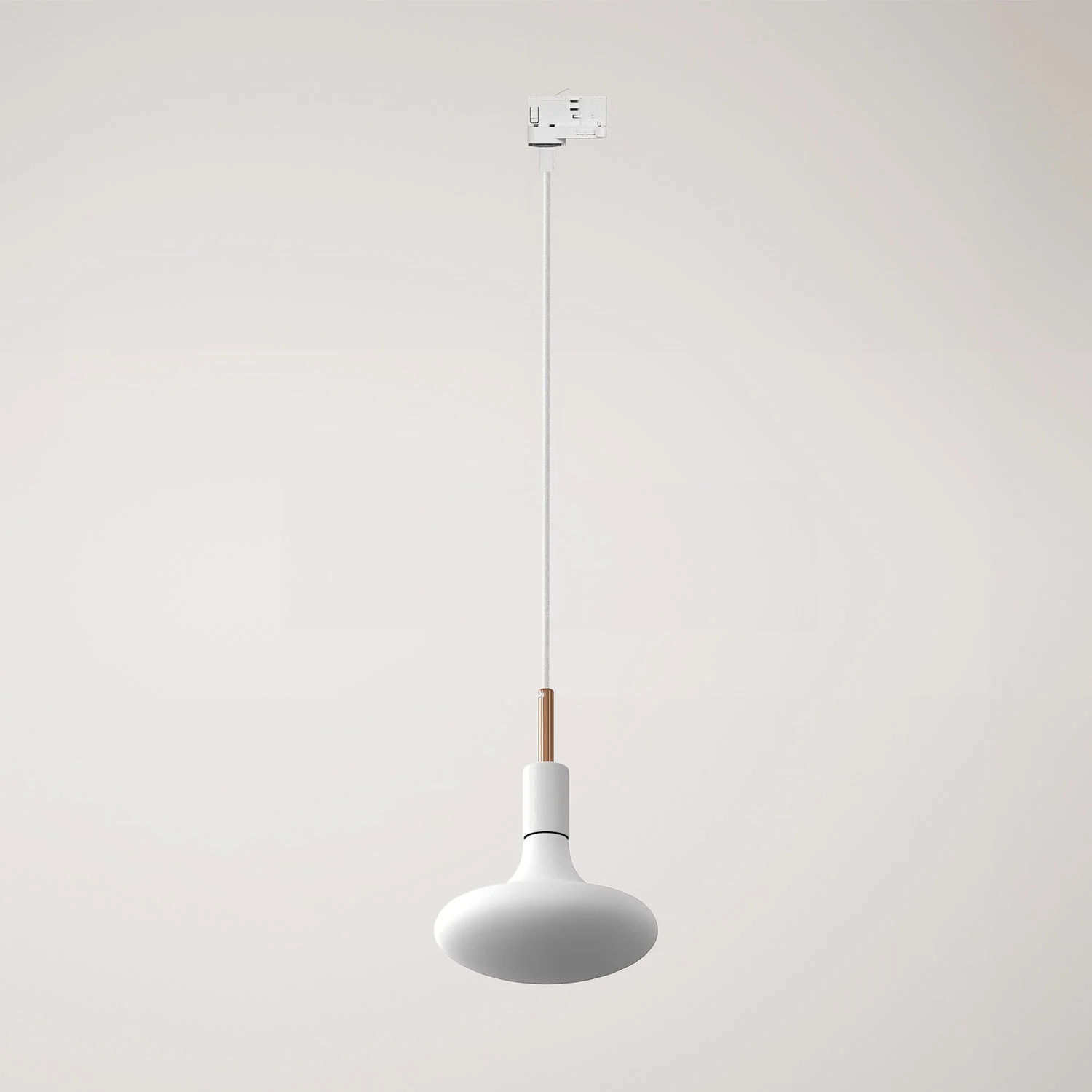 Pendelleuchte für Schienensystem mit 7cm Kabelverschraubung – Weiß