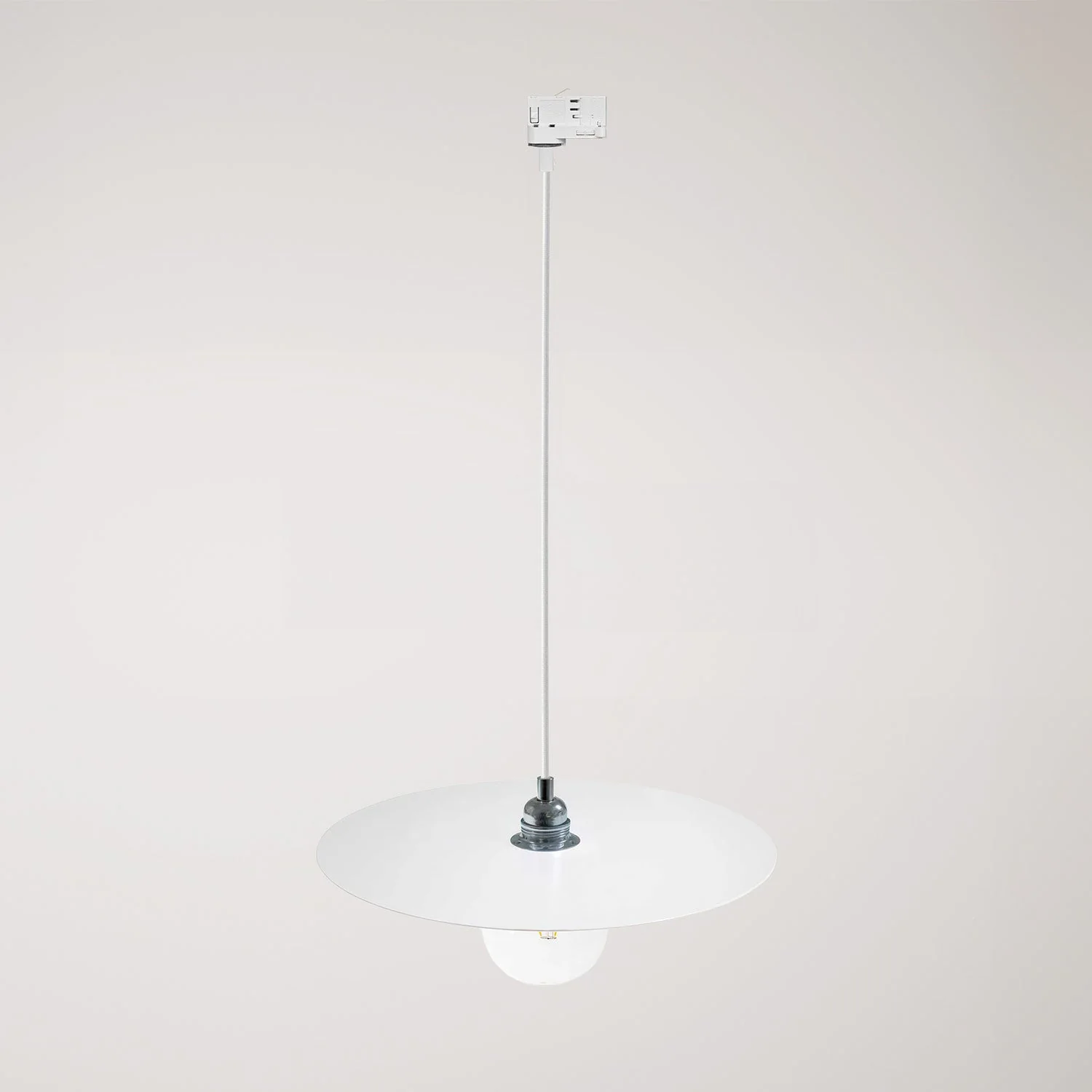Pendelleuchte für Schienensystem mit XL Lampenschirm Ellepi – Weiß