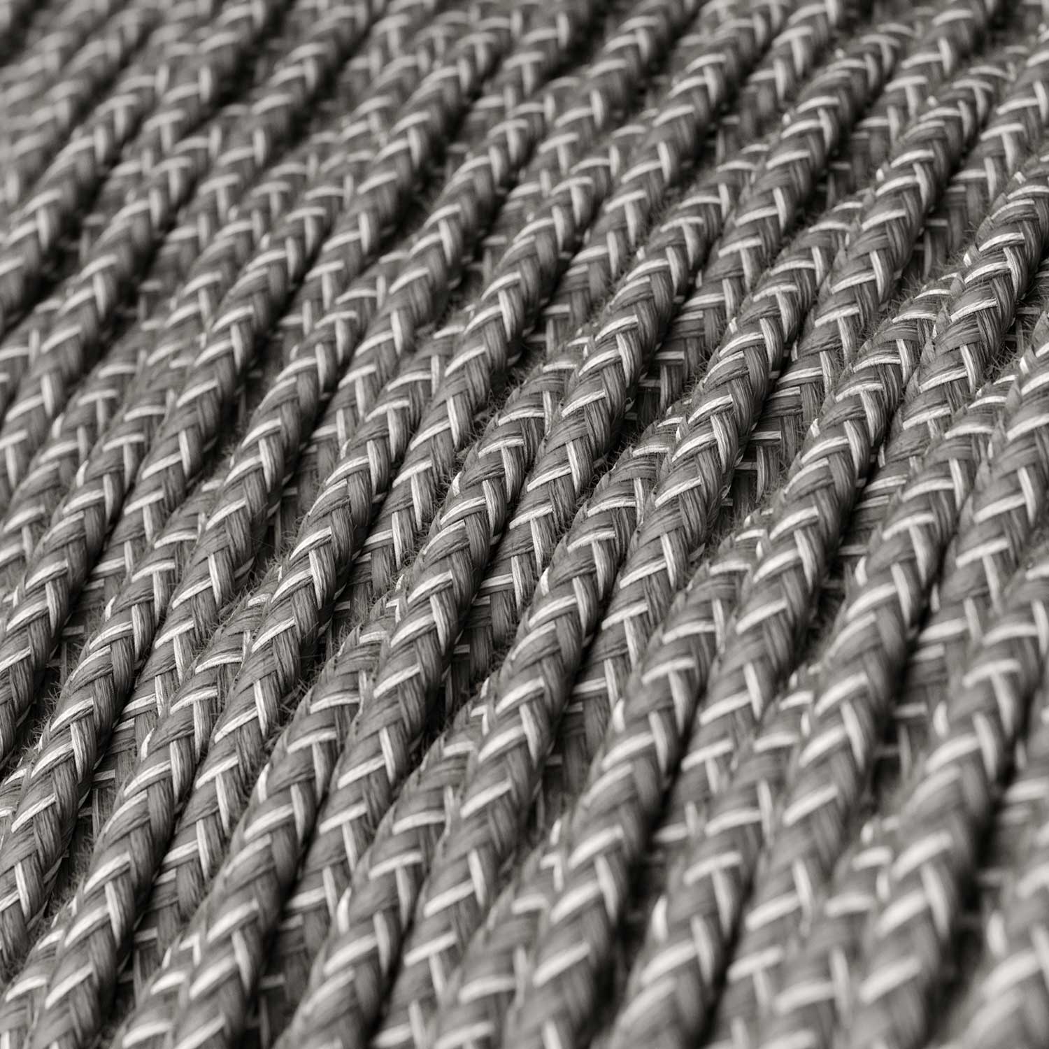 Pendelleuchte mit geflochtenem Textilkabel und Aluminiumfassung – Chrom - Image 3