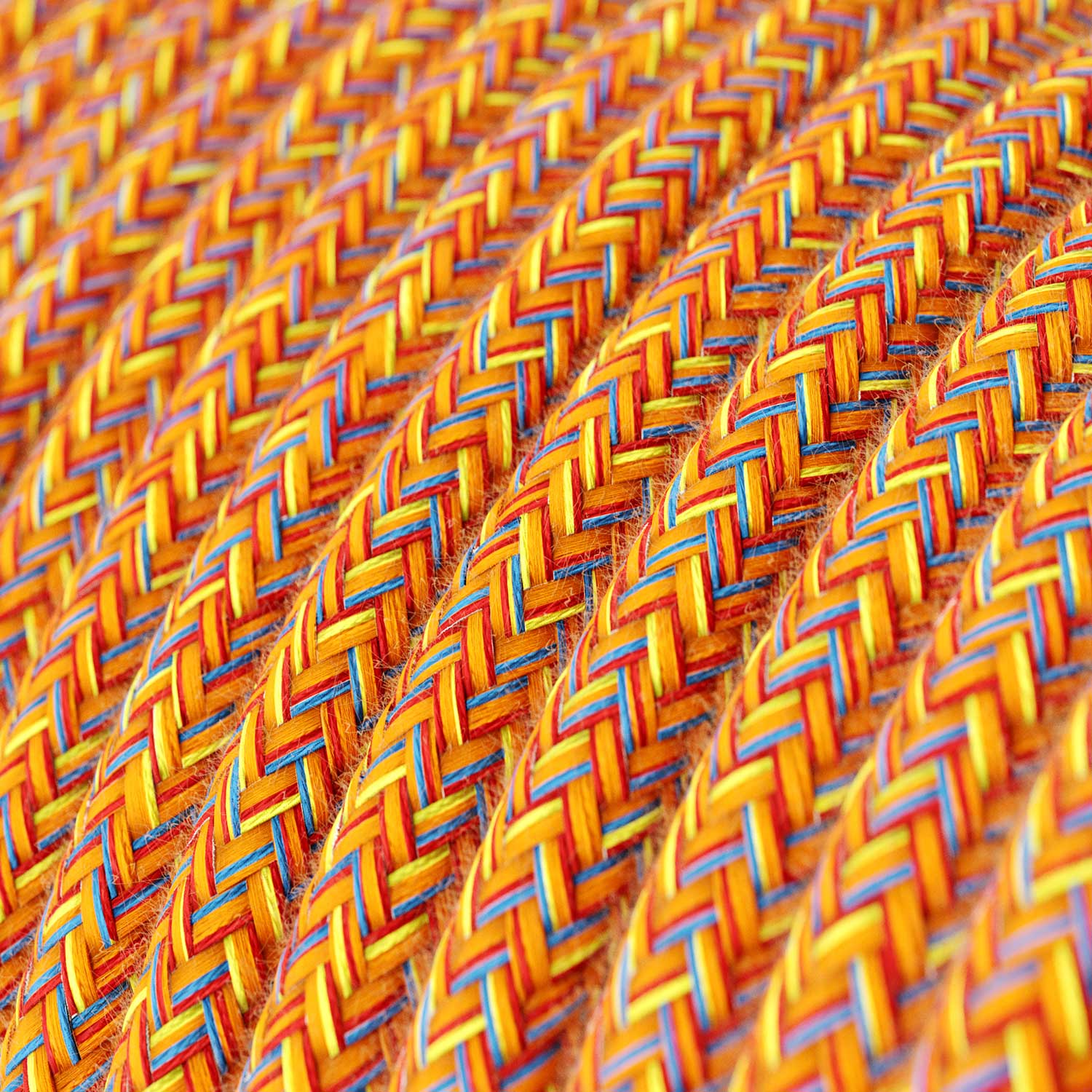 Pendelleuchte mit Textilkabel, Vaso-Keramikschirm und Metallelementen – Gestreiftes Korallenrot - Image 4