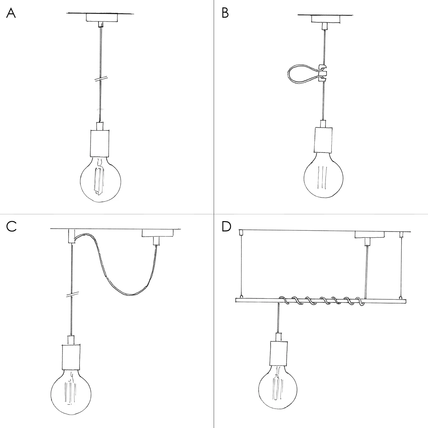 Pendelleuchte mit Textilkabel und elfenbeinfarbenen Metallakzenten - Satin-Kupfer - Image 4