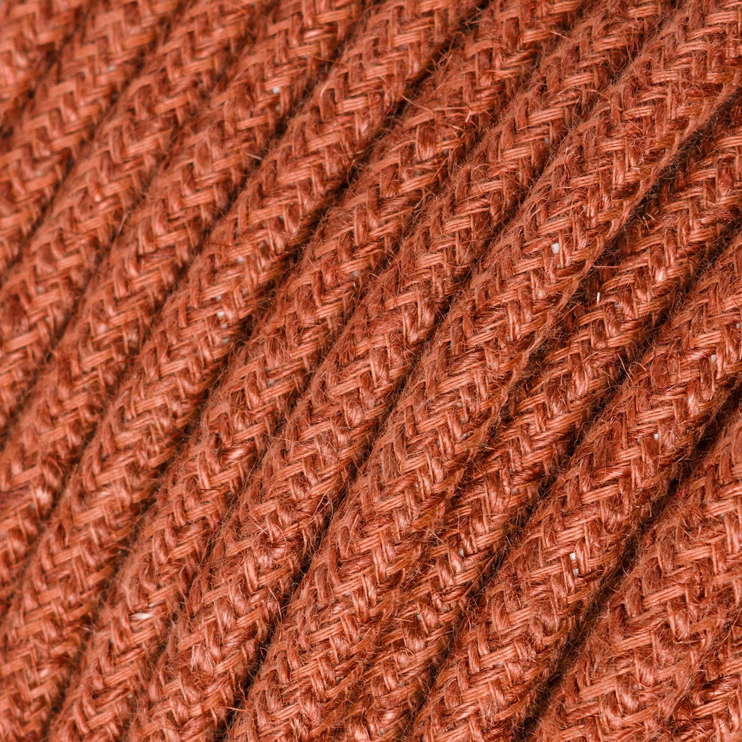 Pendelleuchte Made in Italy mit Textilkabel und doppeltem Tub-E14 Schirm aus Holz und Metall – Satin-Kupfer - Image 3