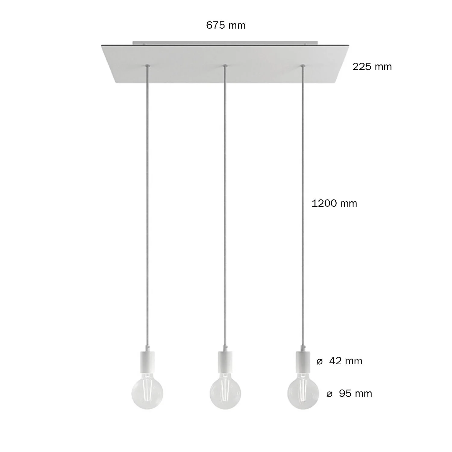 Pendelleuchte mit 3 Abhängungen und XXL-Rose-One-Rosette, 675 mm, mit Metallakzenten – Satiniertes Kupfer - Image 6