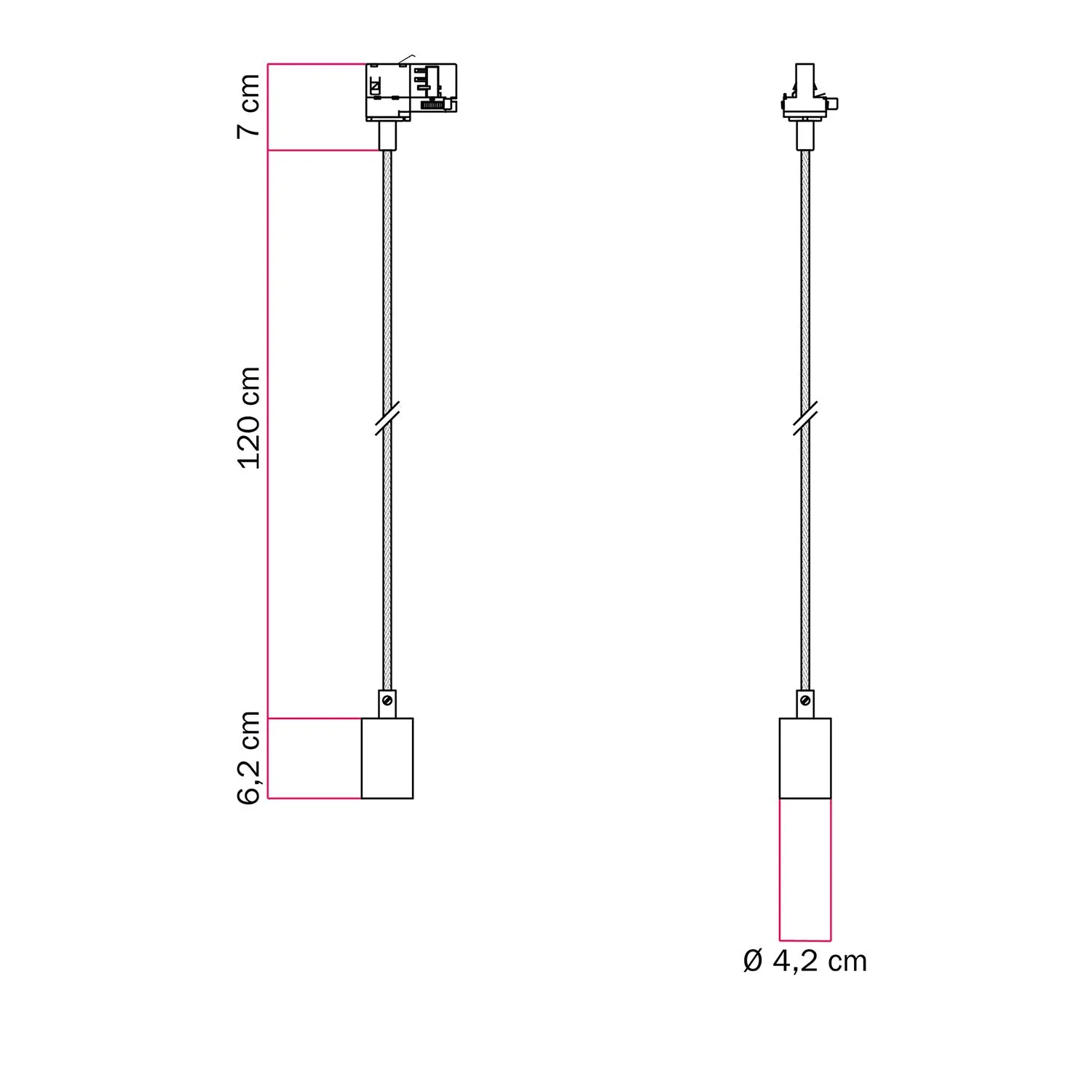 Pendelleuchte mit mattiertem Metalleffekt für Schienen – Satiniertes Kupfer - Image 6