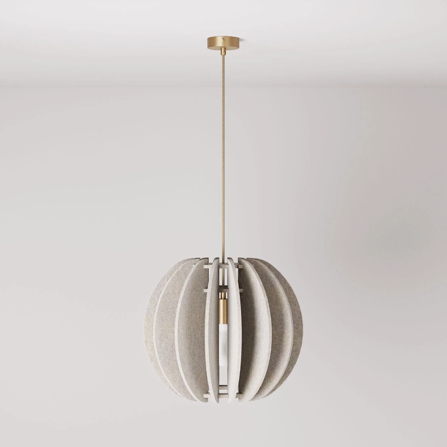 Pendelleuchte mit elliptischem LAMPSHHADE-Schirm aus schallabsorbierendem Material – Melange-Taupe - Image 3