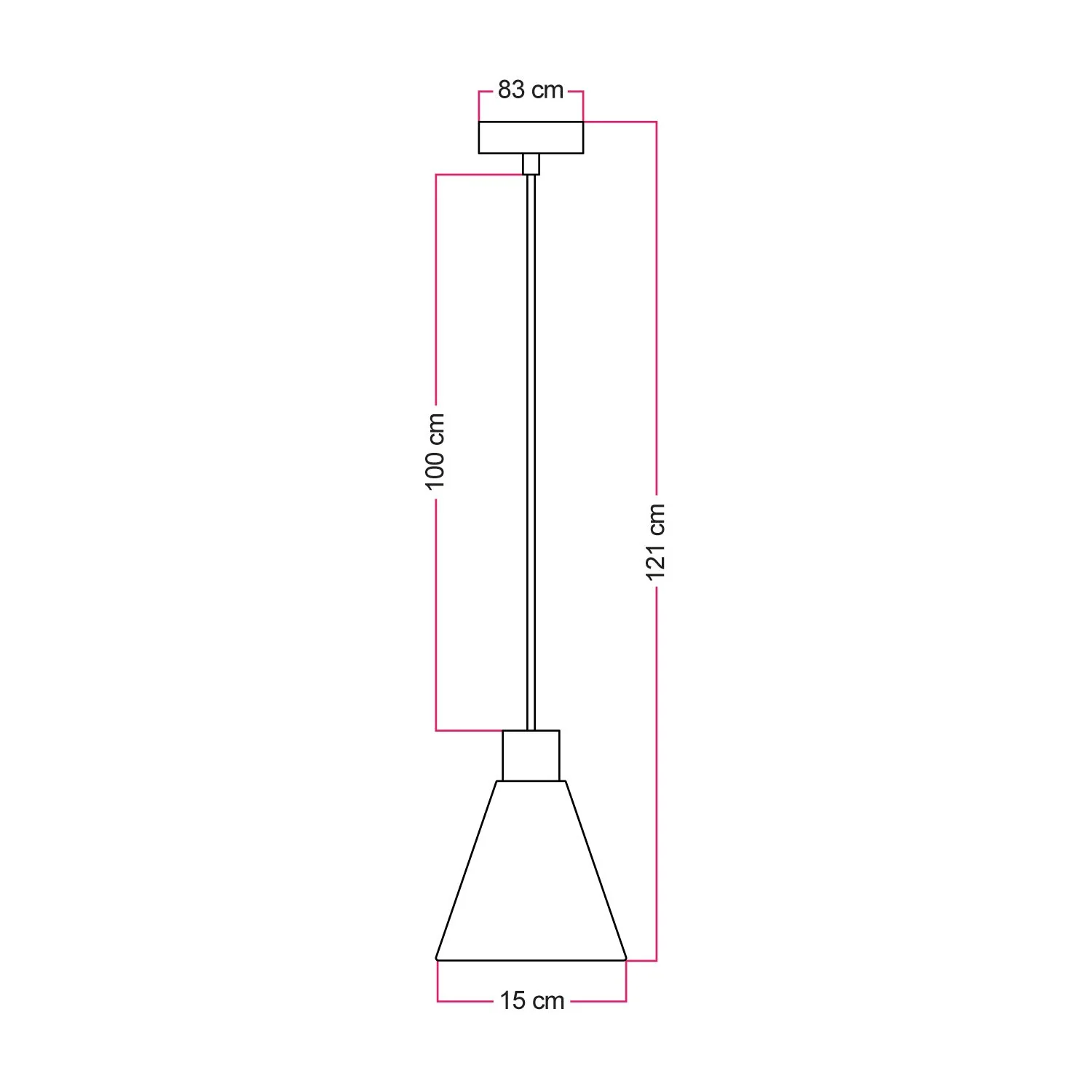 Pendelleuchte mit konischem Lampenschirm aus Holz – Satin-Kupfer - Image 4