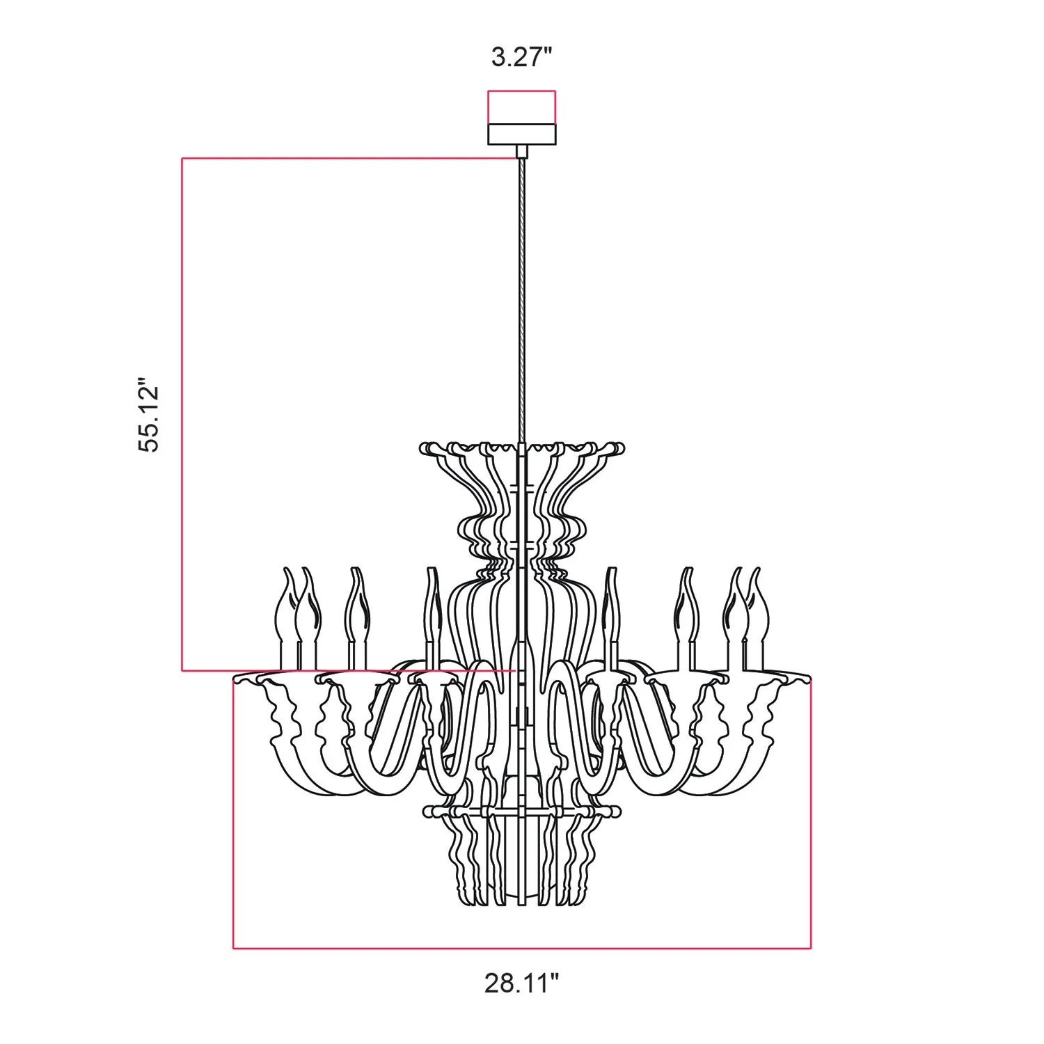 Pendelleuchte mit klassischem Kronleuchterschirm aus schallabsorbierendem Material – Schwarz-Melange - Image 7