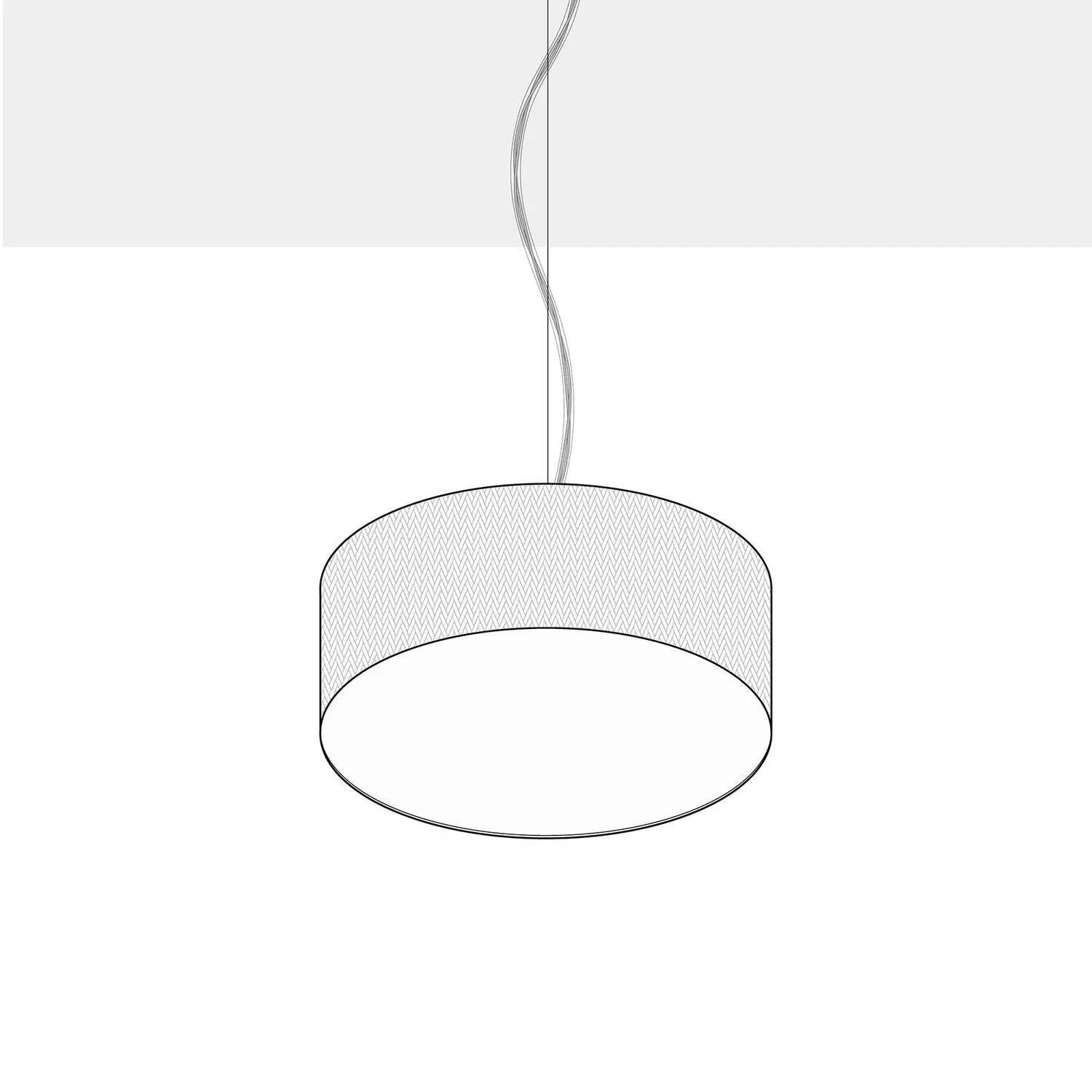 Pendelleuchte mit Stoffschirm Cilindro Small Camelot Hellgrau - Made in Italy - Image 10