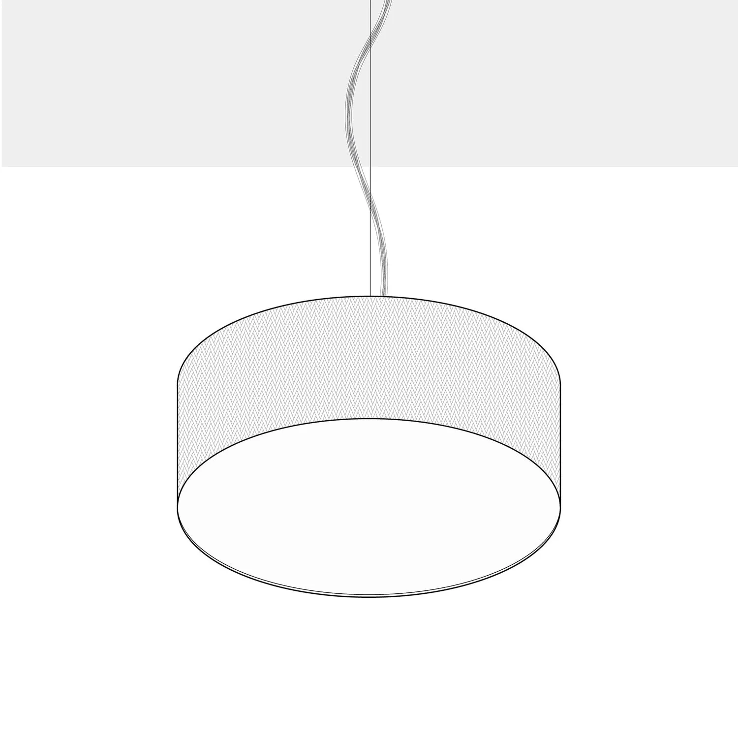 Pendelleuchte mit Stoffschirm Cilindro Medium - Made in Italy - Beigefarbene Wolle - Image 10