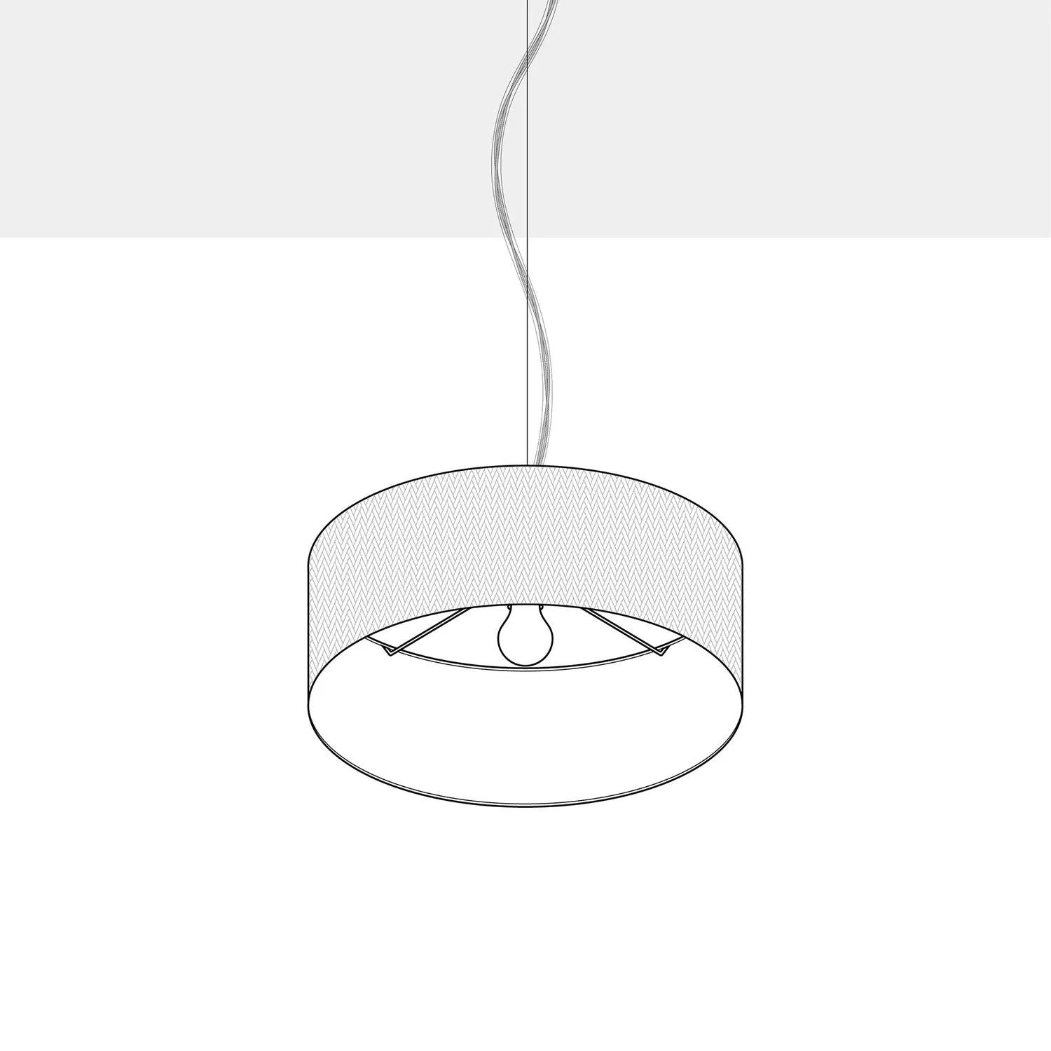 Pendelleuchte mit Lampenschirm aus Stoff Zylinder Small Arenal Gold – Made in Italy - Image 4