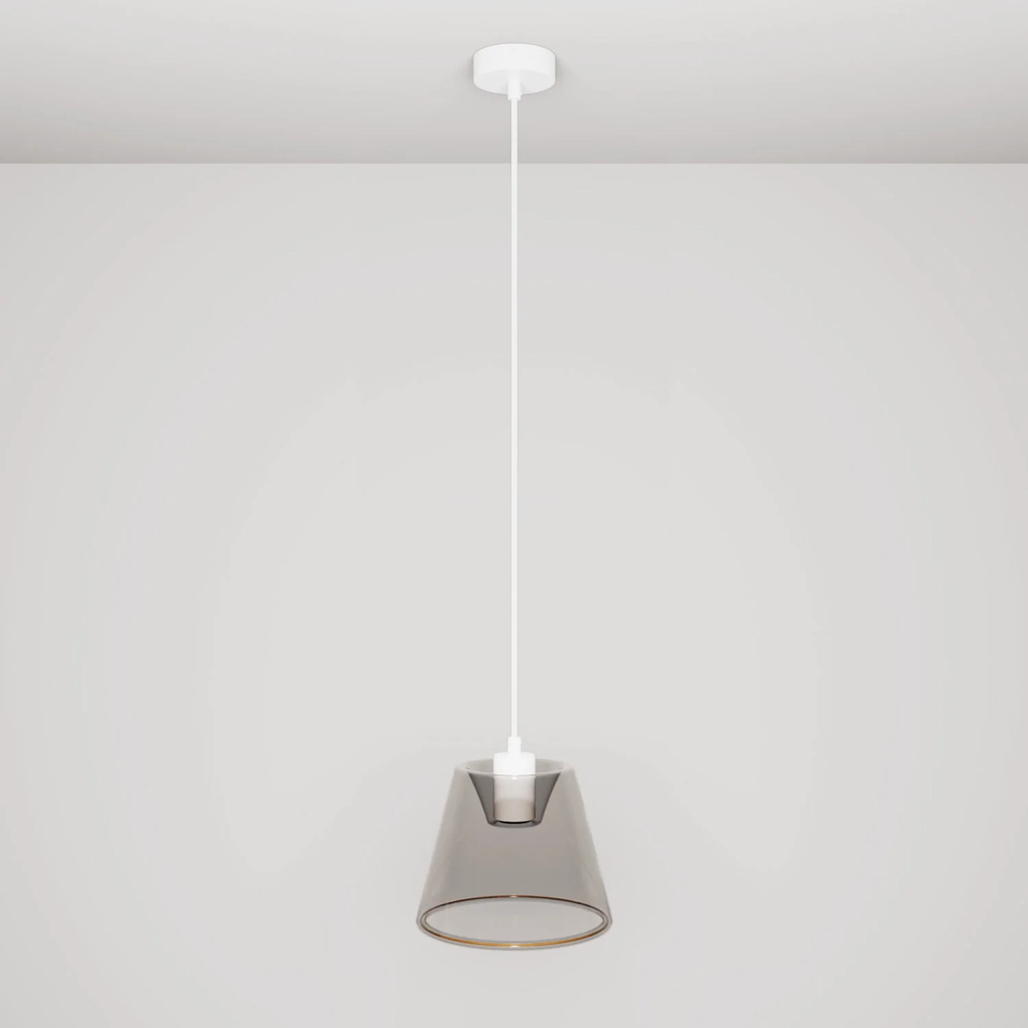 Pendelleuchte mit Ghost-Kegel-Glühbirne smoky - Weiß - Image 3
