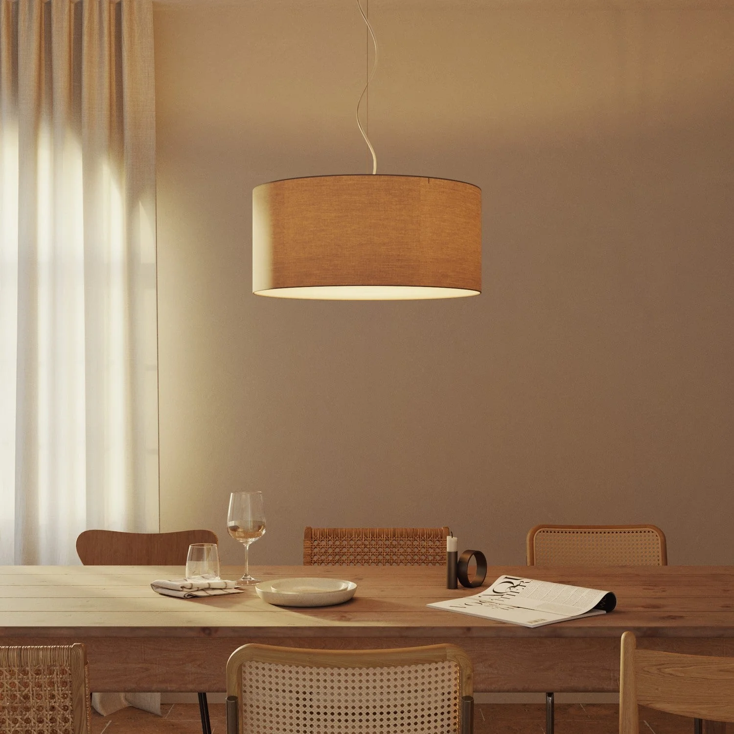Pendelleuchte mit Stoffschirm Cilindro Large – Made in Italy – Arenal Aschegrau - Image 8