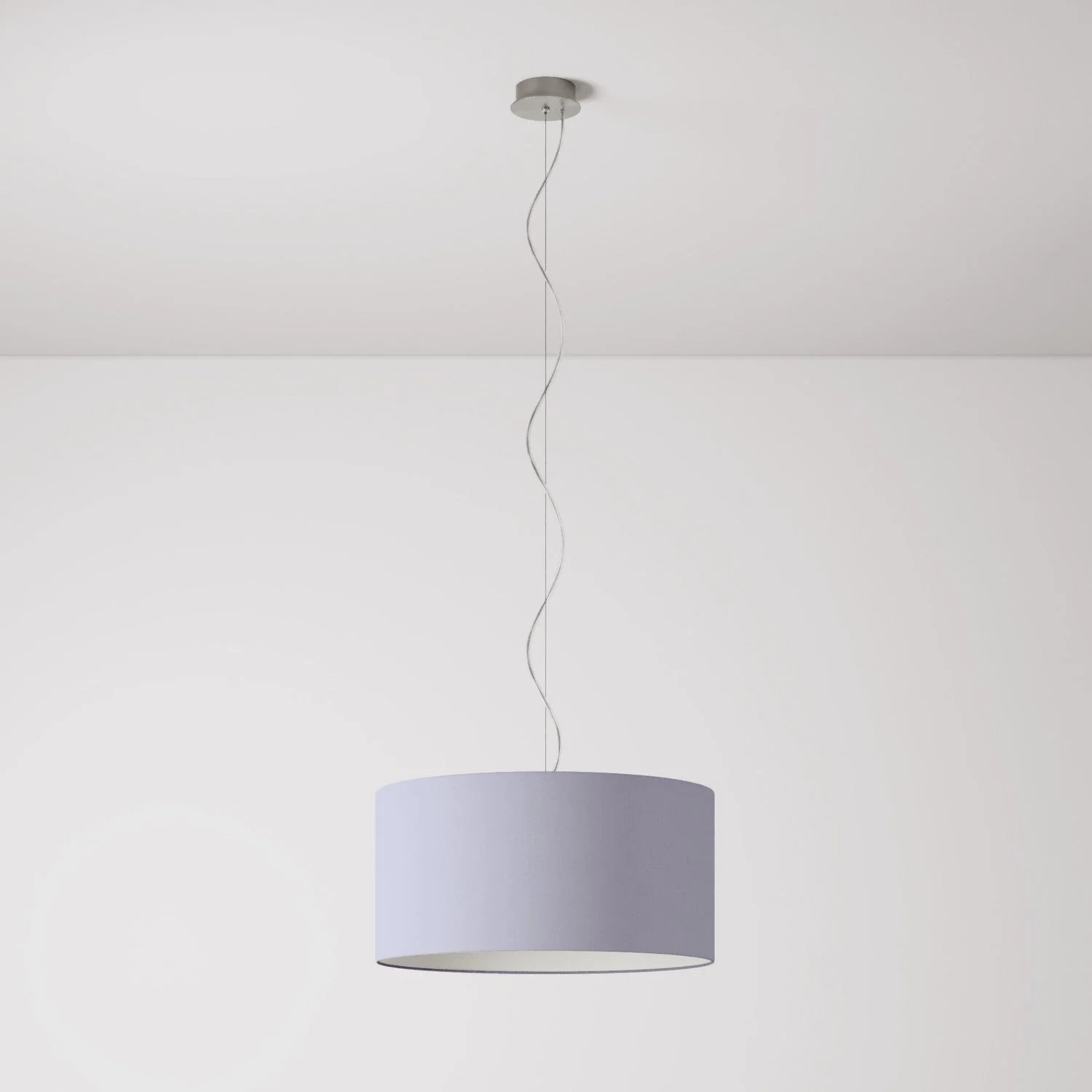 Hängelampe mit Zylinderschirm aus Stoff Medium – Made in Italy – Teletta Lila