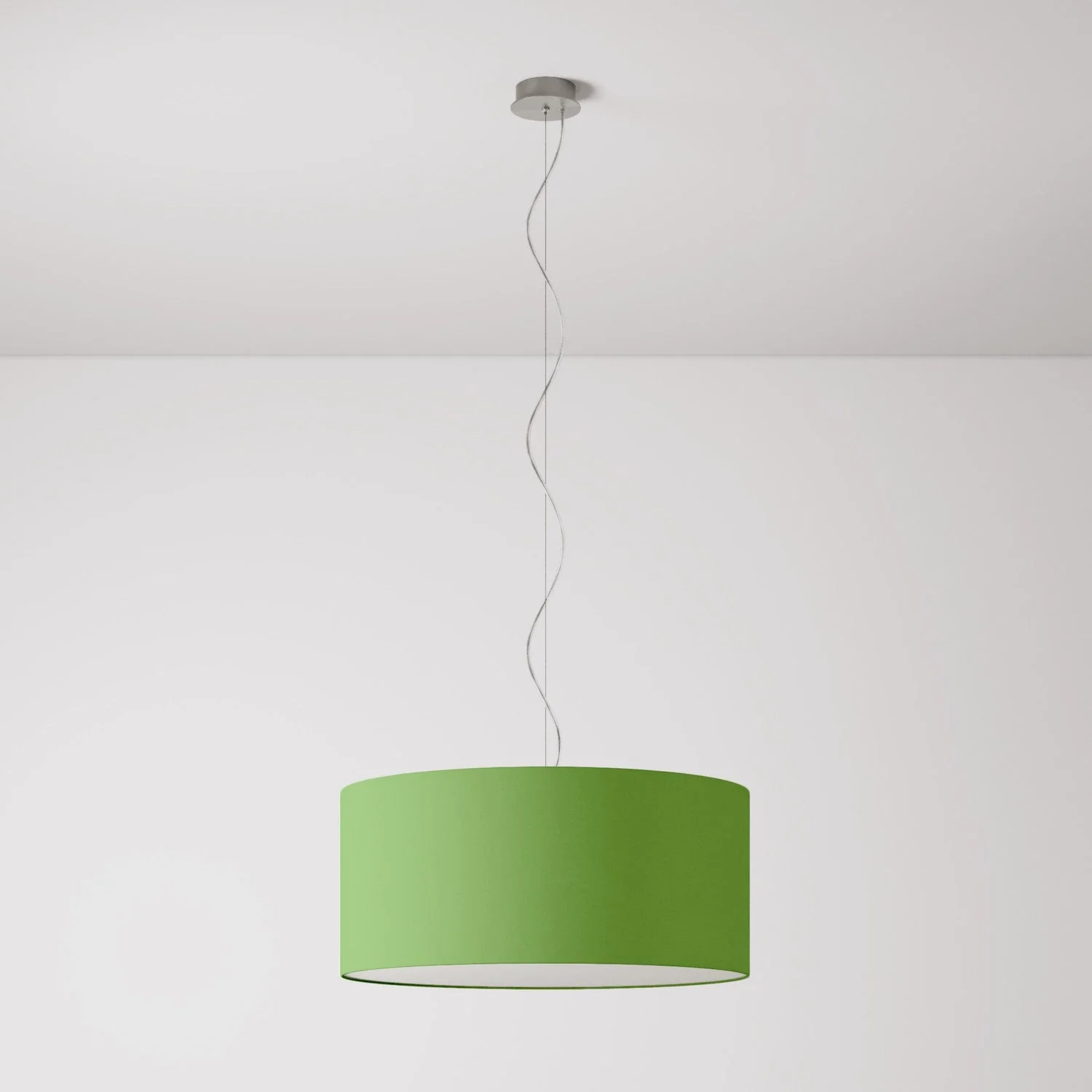 Pendelleuchte mit Stofflampenschirm Cilindro Large – Made in Italy – Cinette Pistaziengrün - Image 7