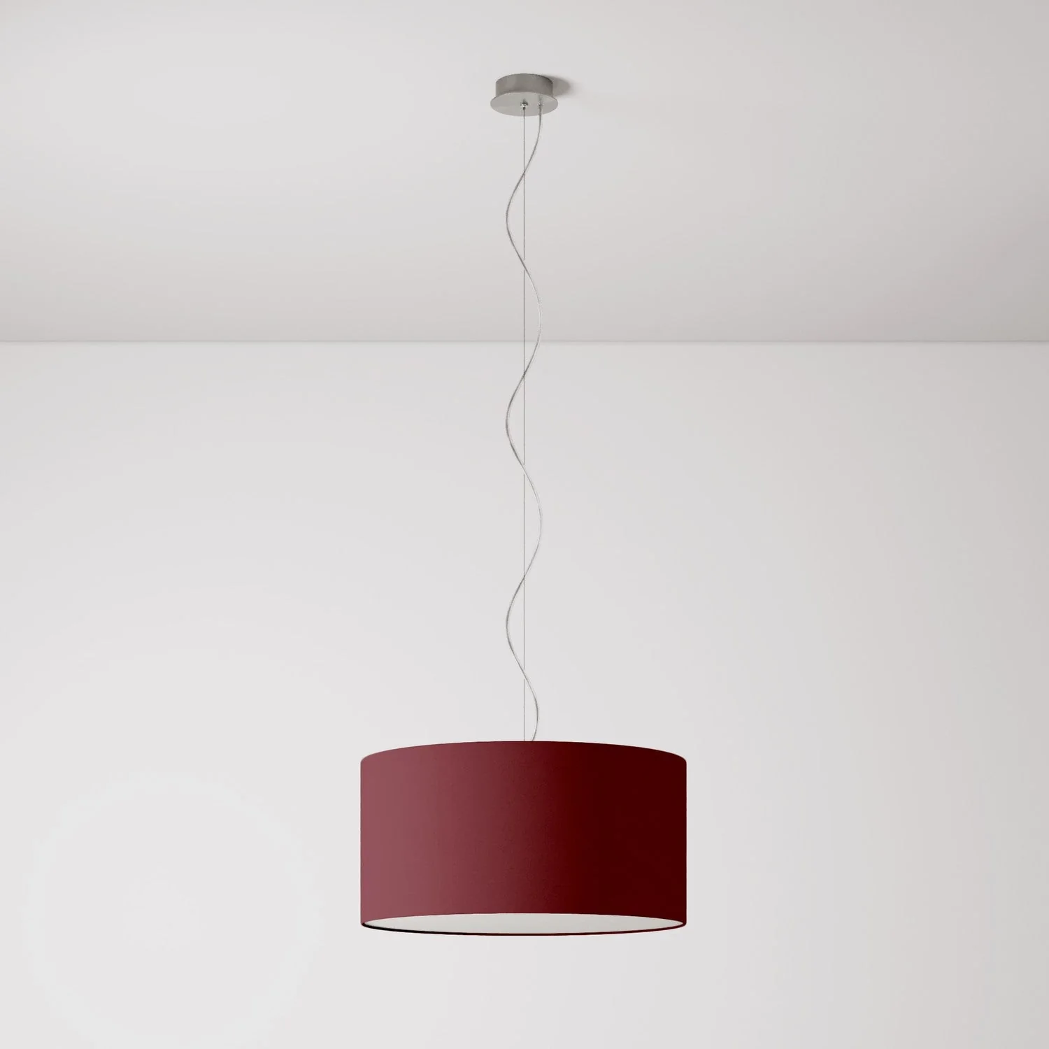 Pendelleuchte mit Lampenschirm aus Stoff Cilindro Medium – Made in Italy – Arenal Bordeaux - Image 7