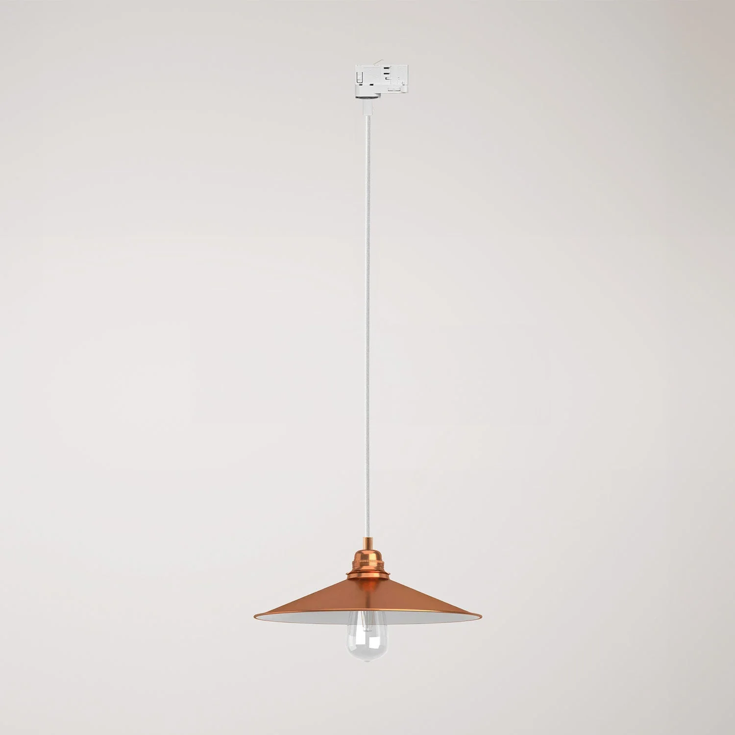 Pendelleuchte mit Swing-Schirm für Schienensystem – Kupfer