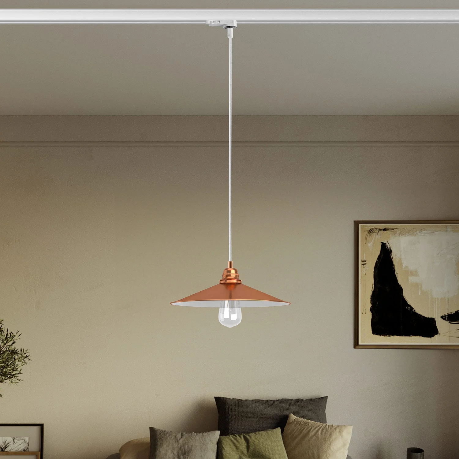 Pendelleuchte mit Swing-Schirm für Schienensystem – Kupfer - Image 2