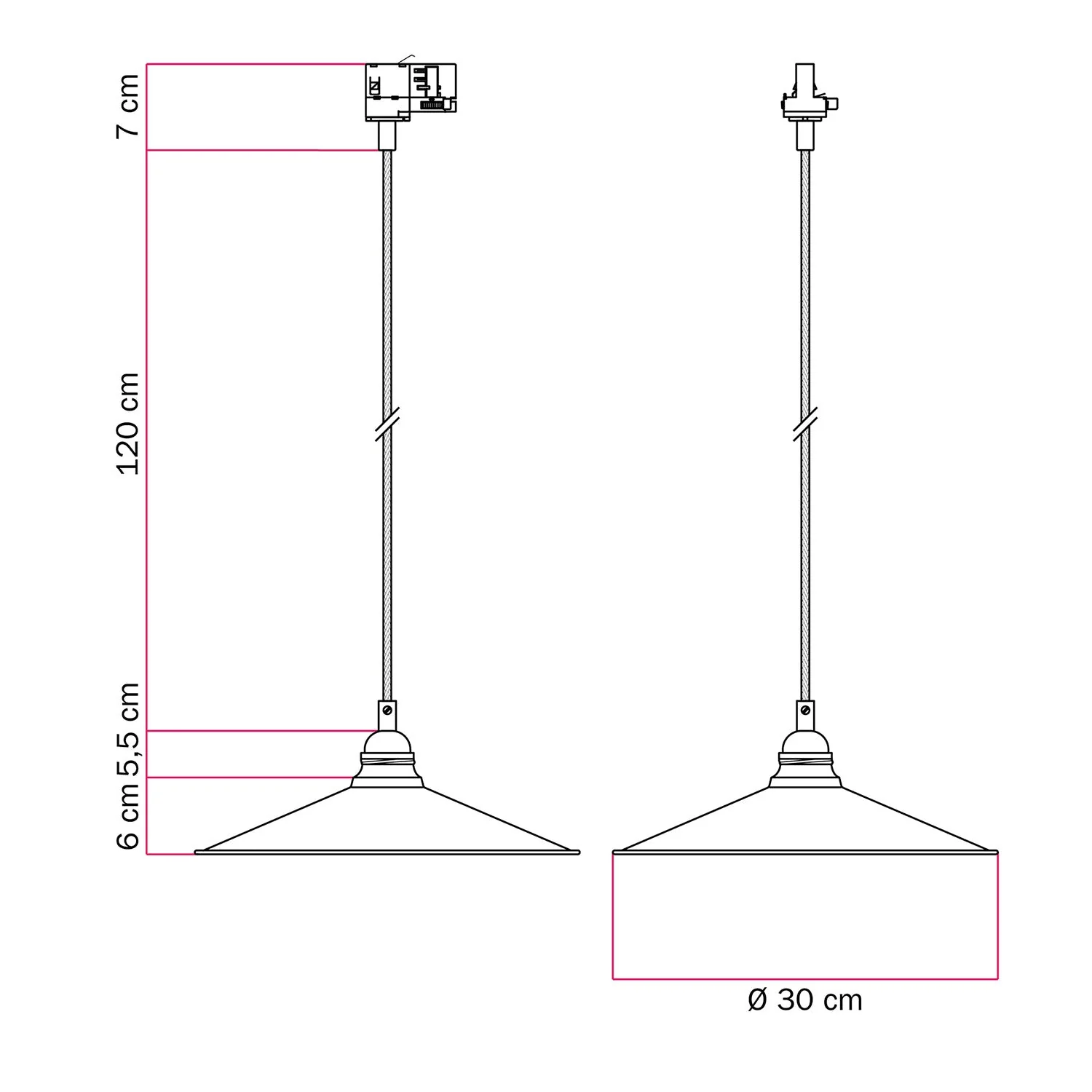 Pendelleuchte mit Swing-Schirm für Schienensystem – Kupfer - Image 6